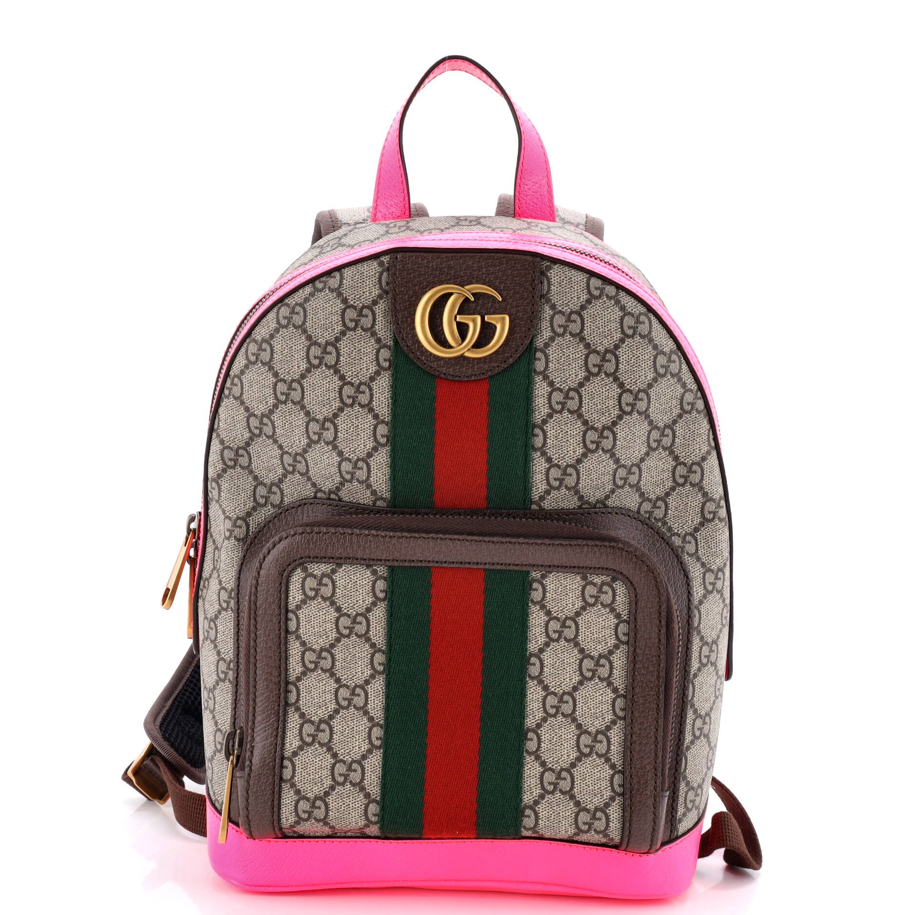 Gucci Ophidia Backpack GG Coated Canvas and Leather Small