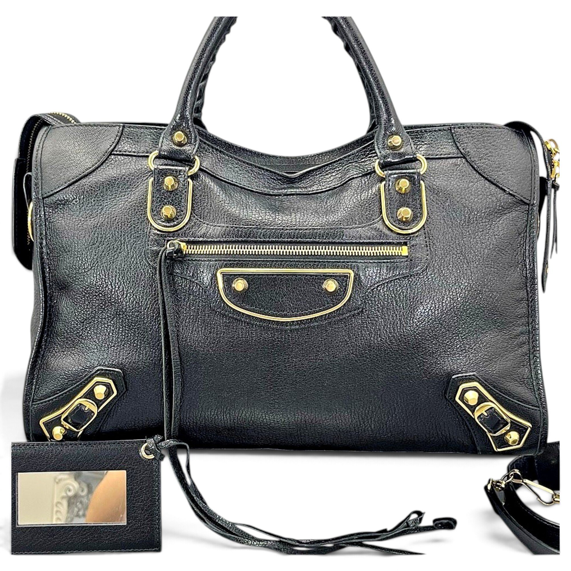 Classic Metalic leather handbag