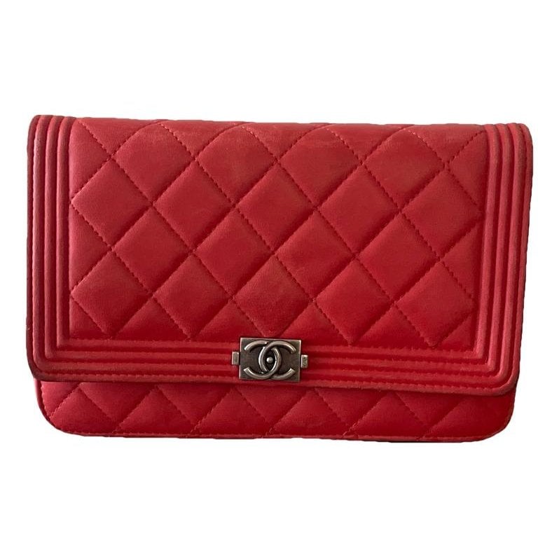 Wallet On Chain Boy Half Flap leather crossbody bag