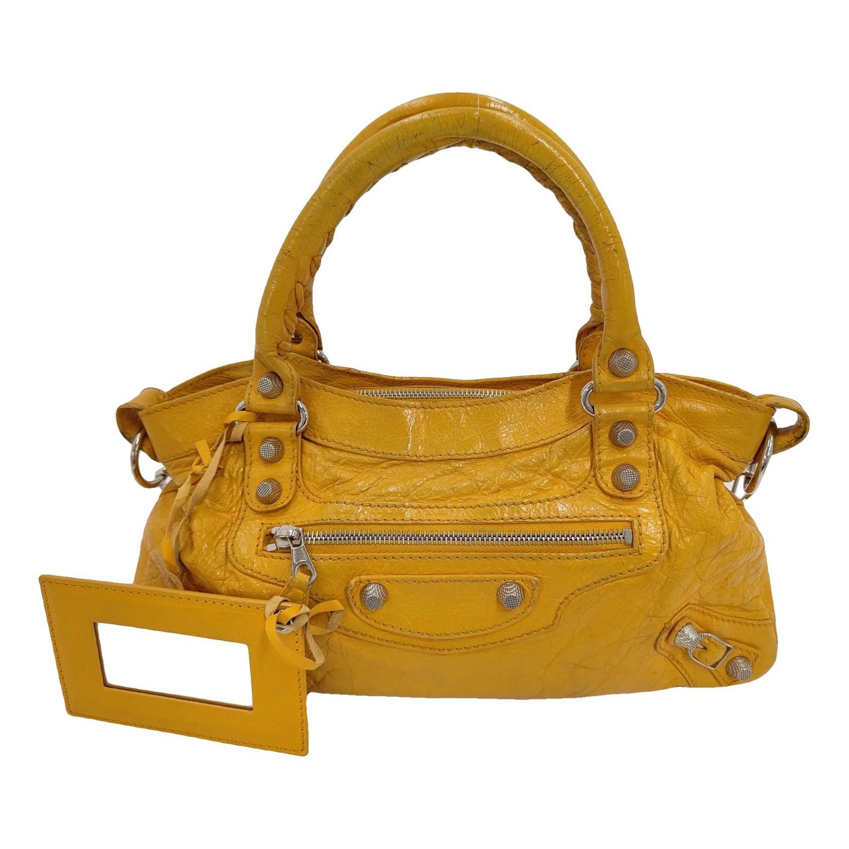 City leather handbag
