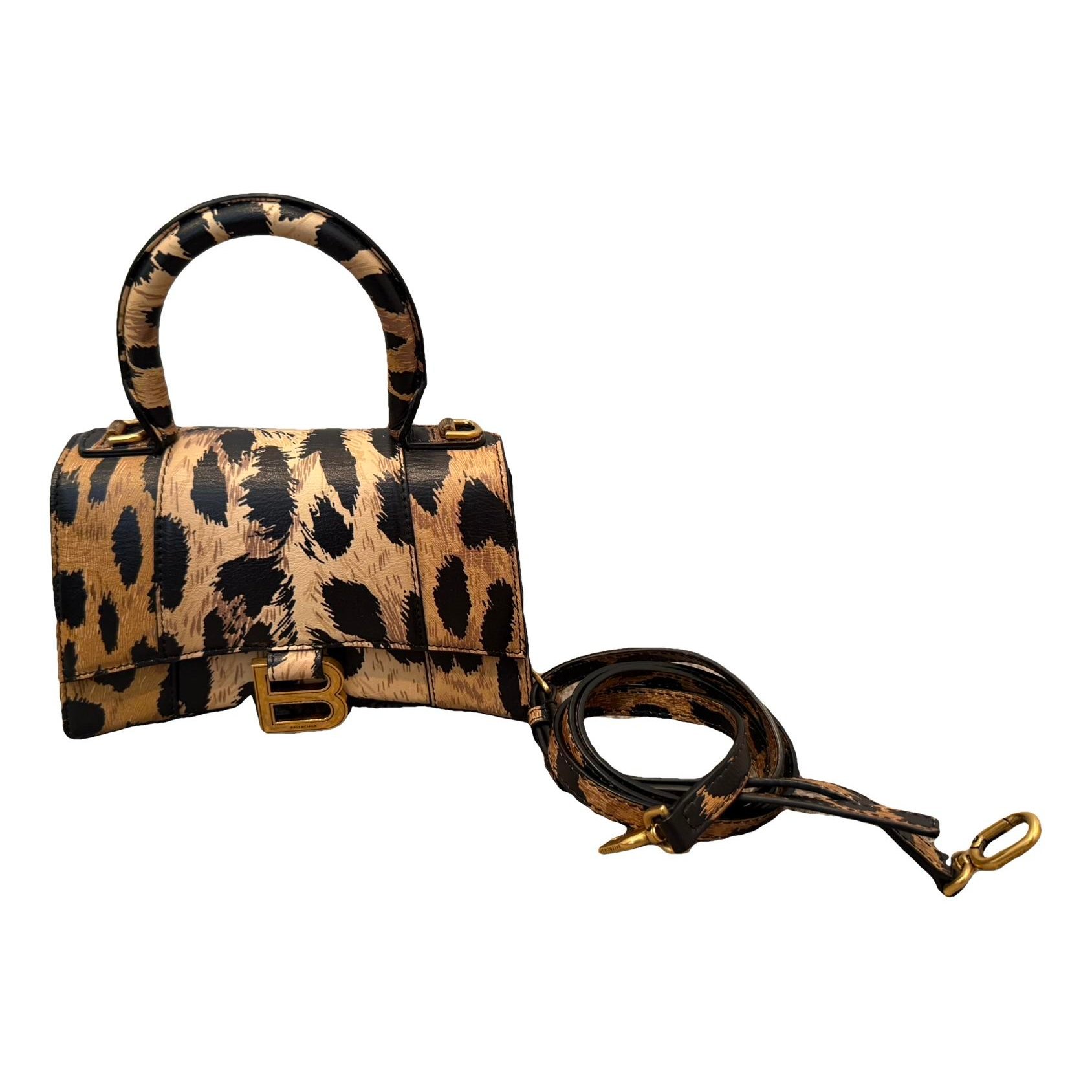 Hourglass leather handbag