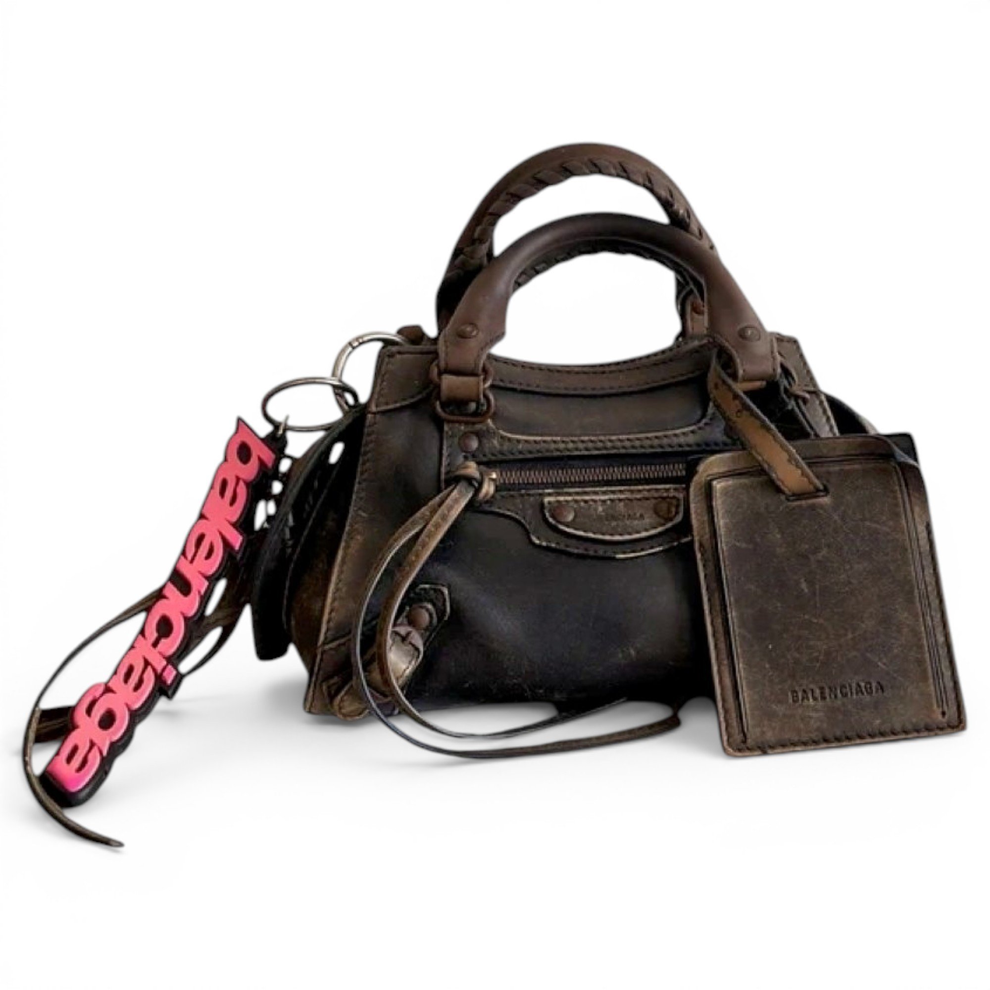 City leather handbag