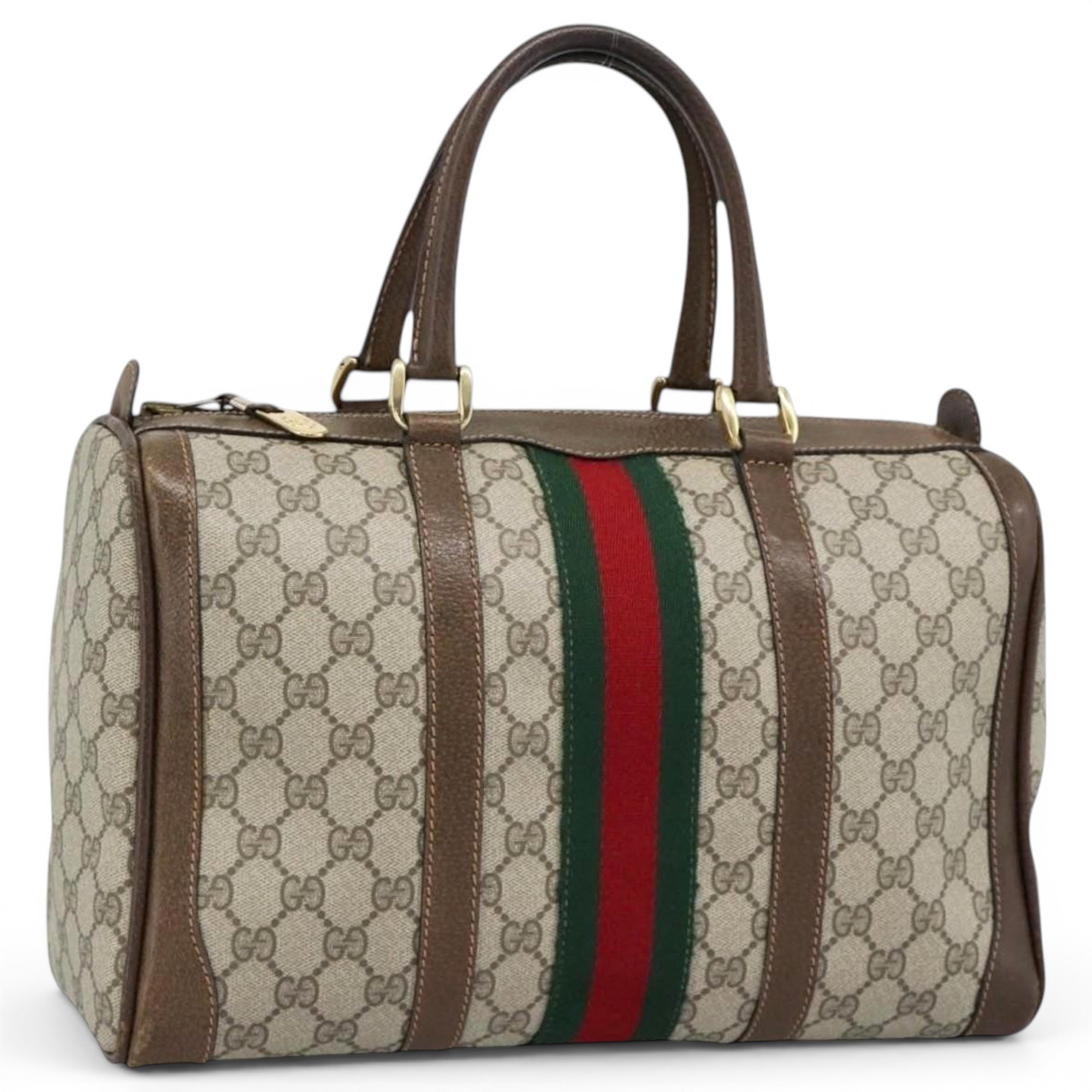 Boston leather bowling bag