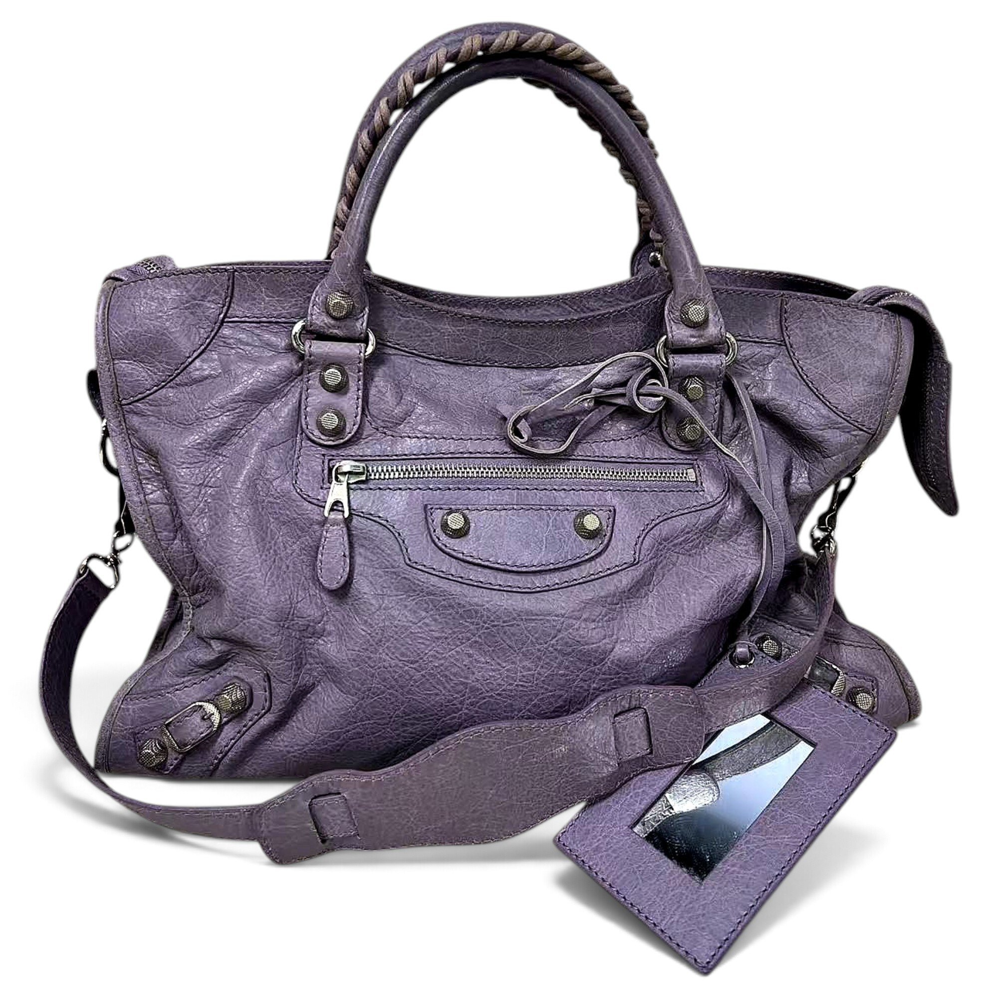 City leather handbag