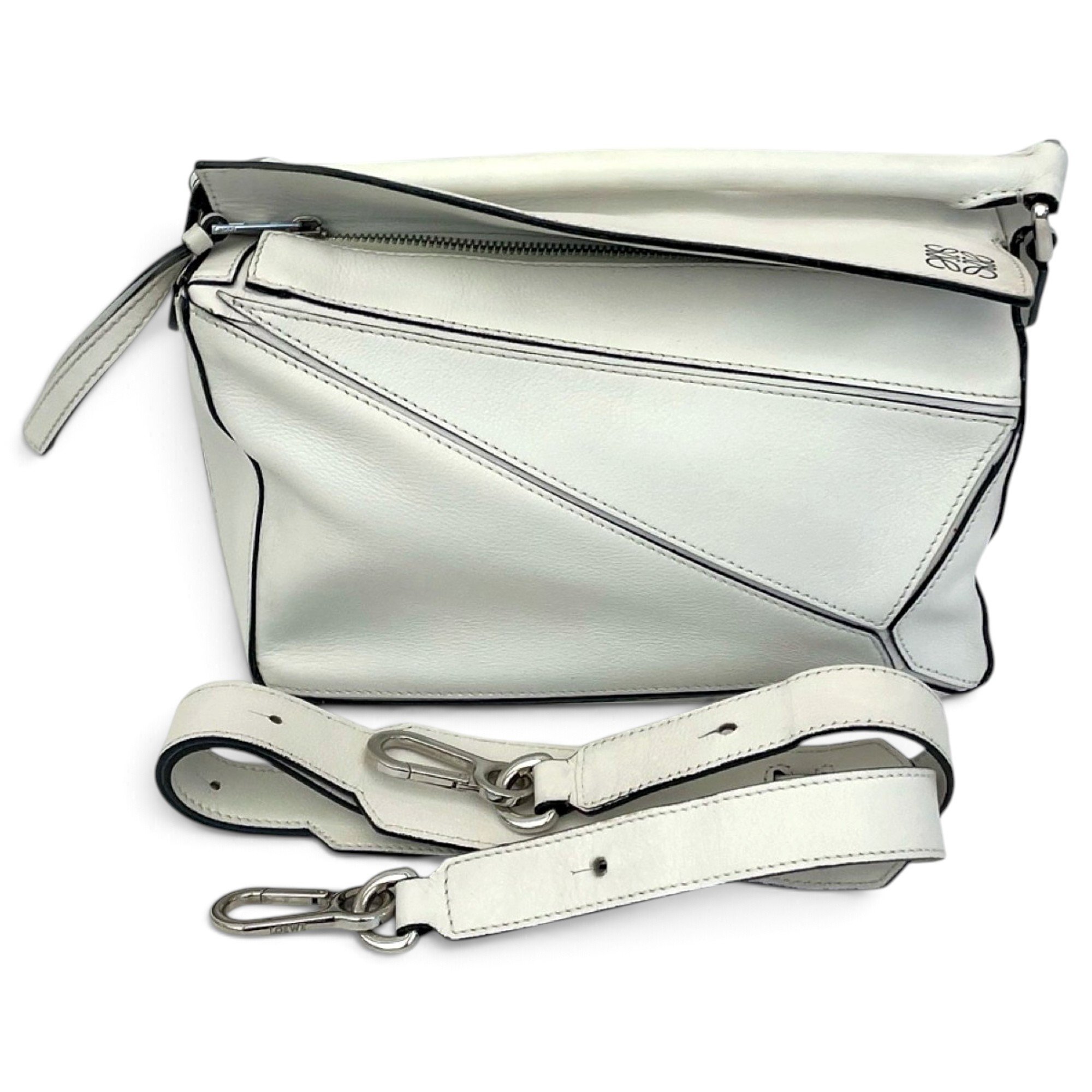 Puzzle leather handbag