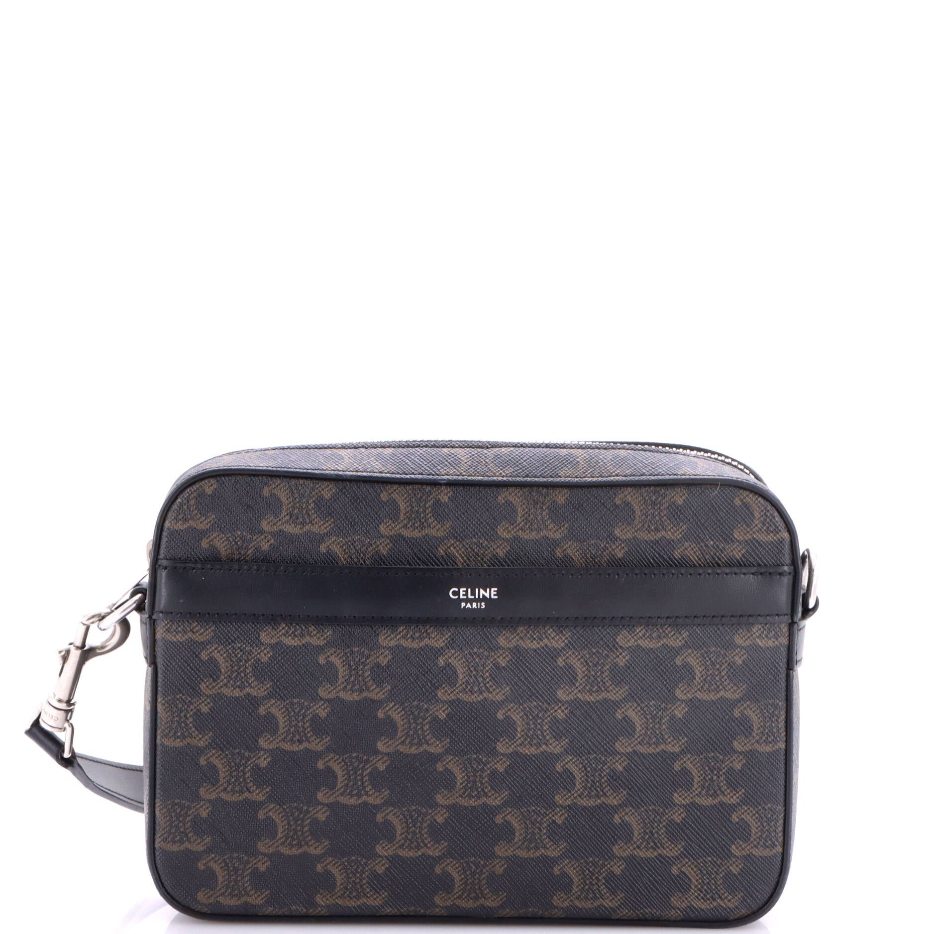 Zip Messenger Bag Triomphe Coated Canvas Small