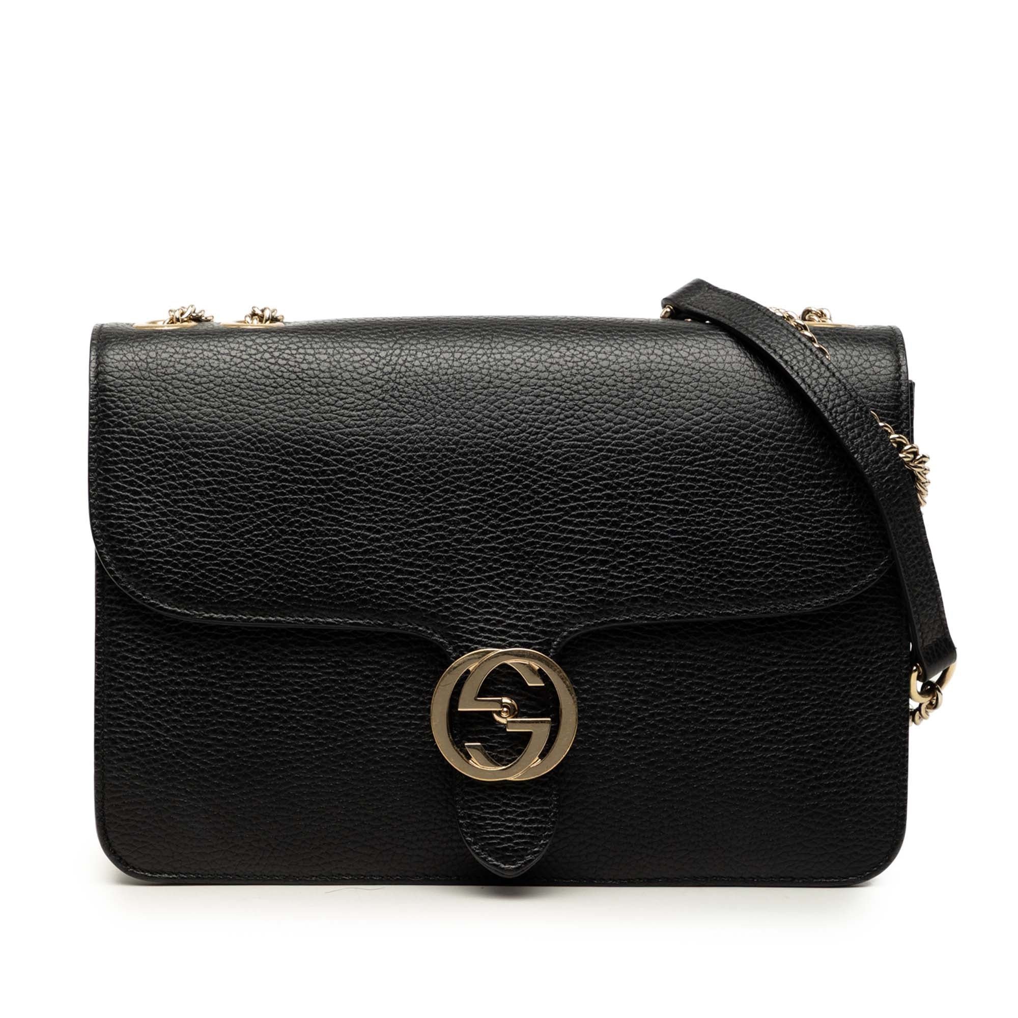 Interlocking leather crossbody bag