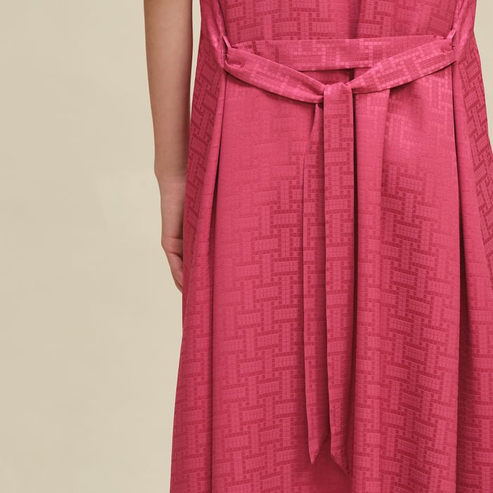 Rose Framboise "Mosaique" Belted Caftan