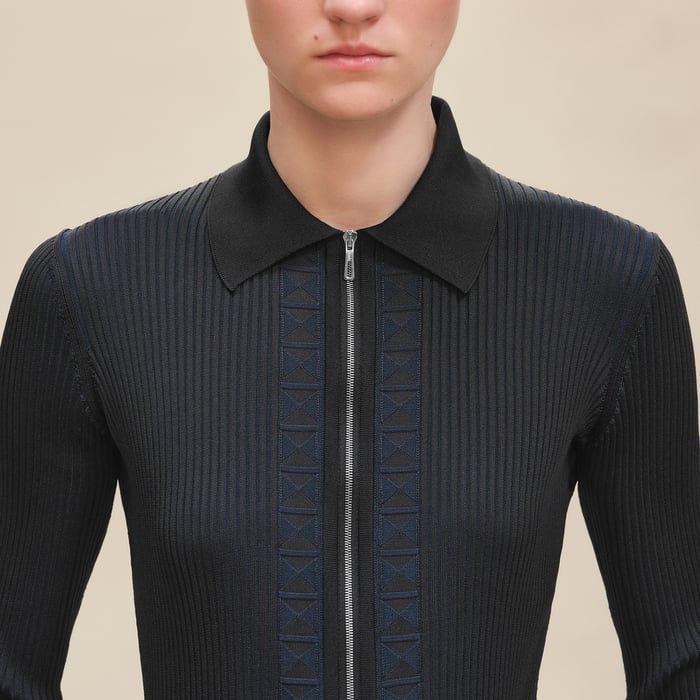 Noir Zipped Cardigan