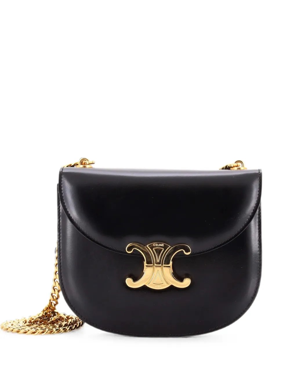 Triomphe Besace Clea Chain Flap Bag Leather shoulder bag