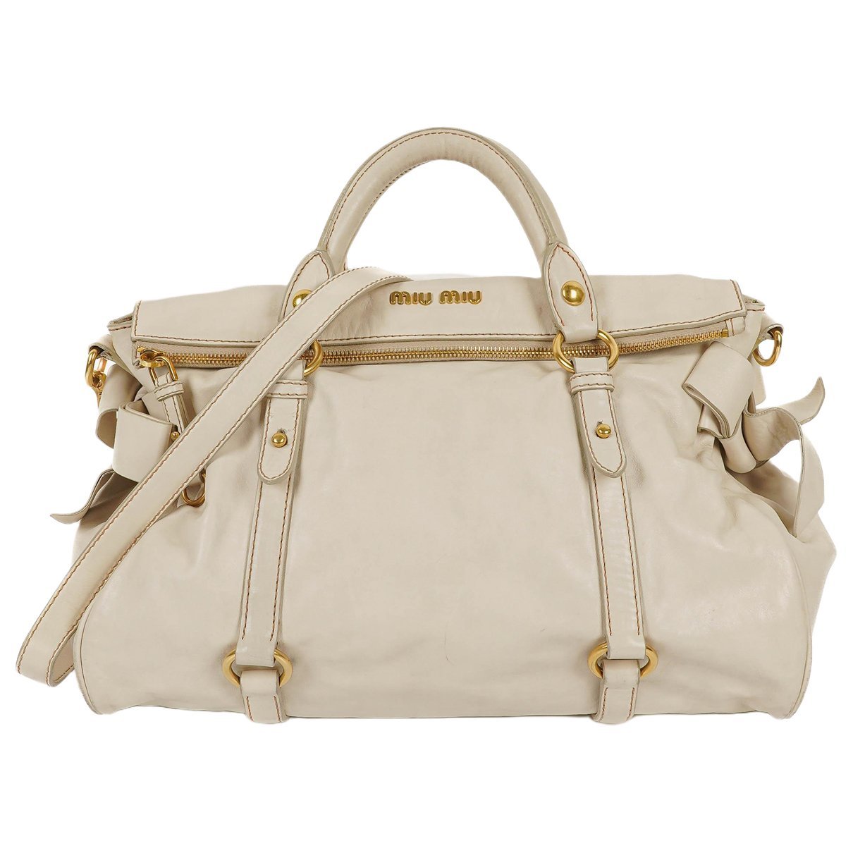 Bow bag leather handbag