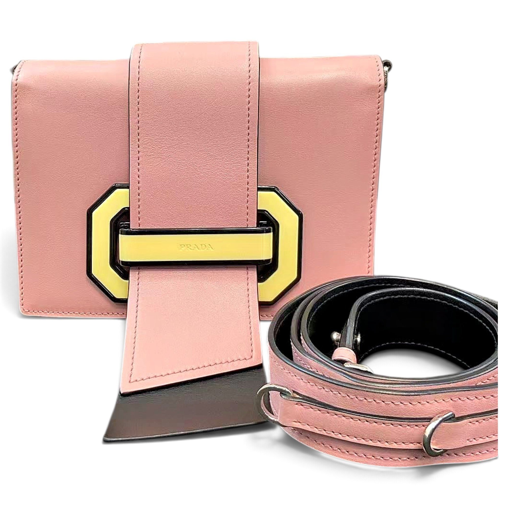 Ribbon leather handbag