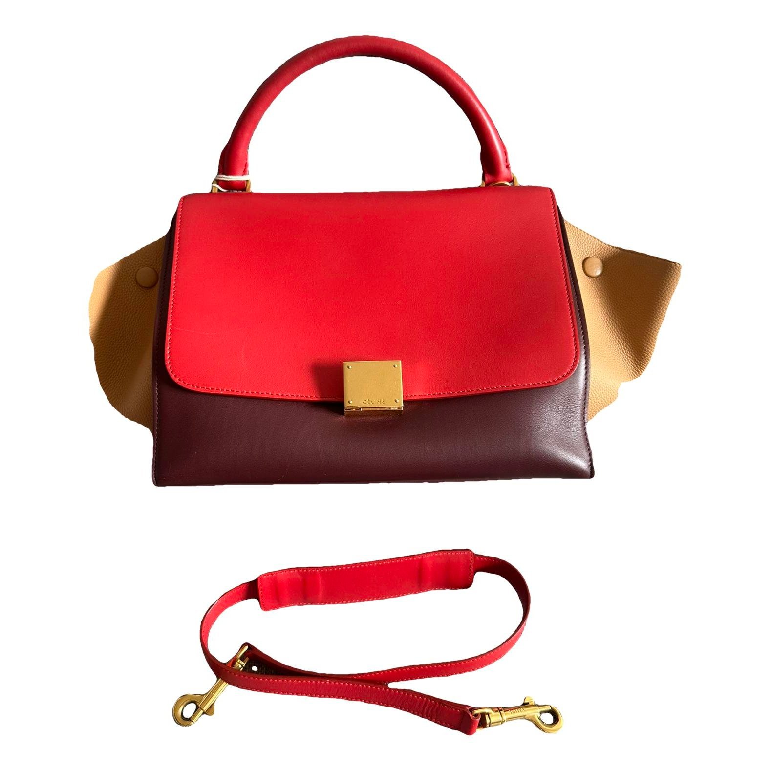 Trapèze leather handbag