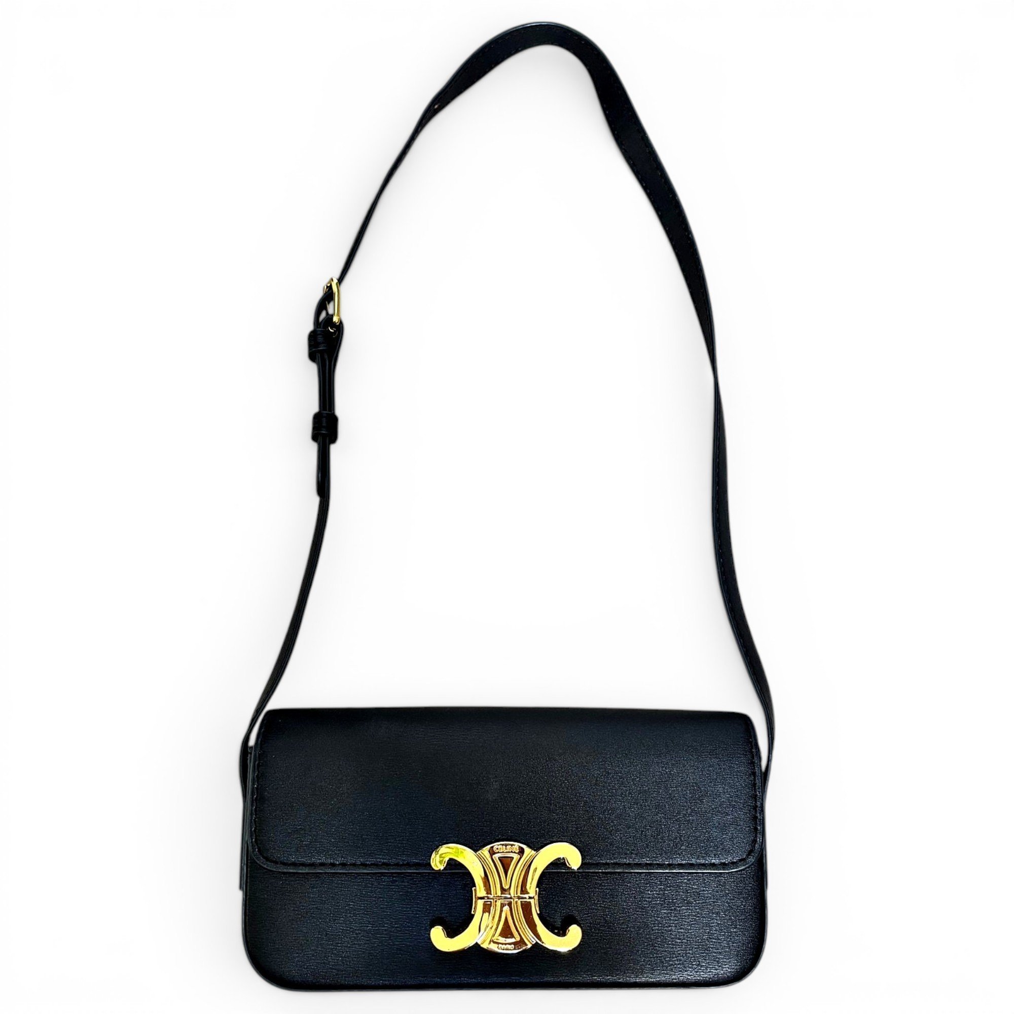 Triomphe Vintage leather clutch bag