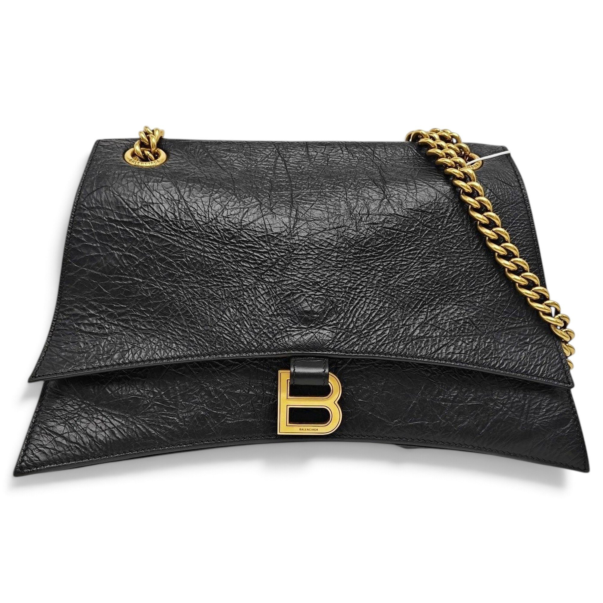 Crush leather handbag