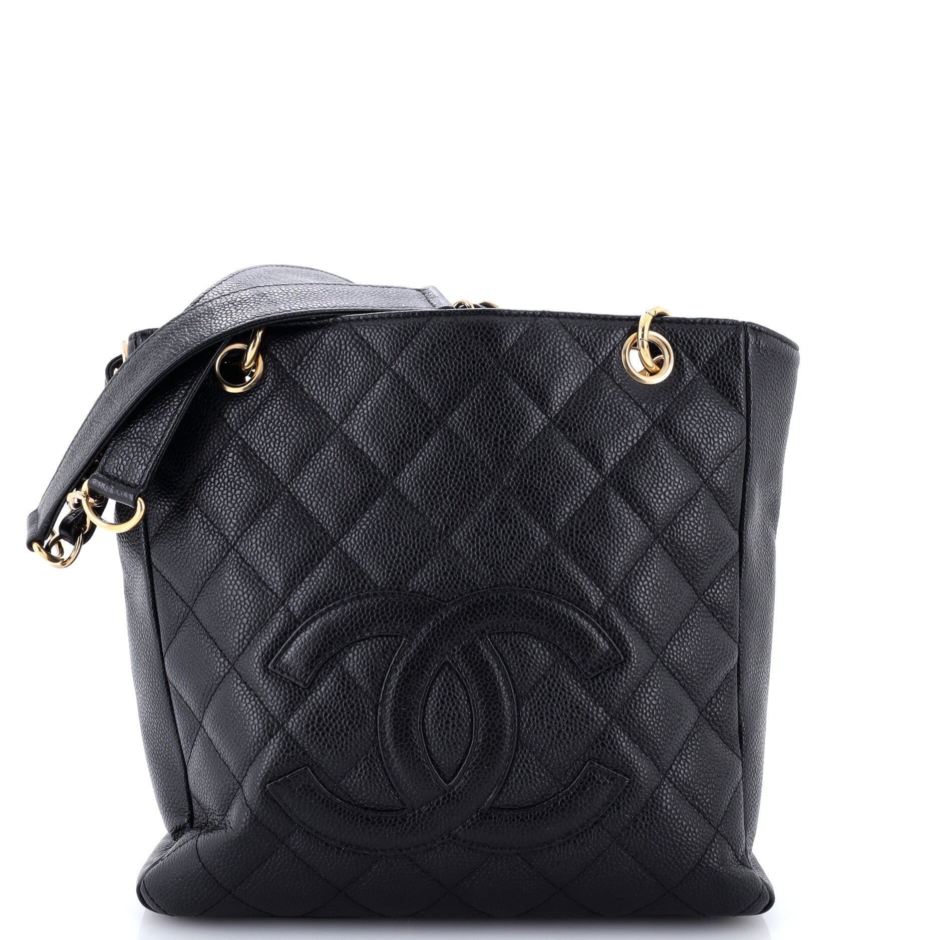 Petite Shopping Tote Quilted Caviar