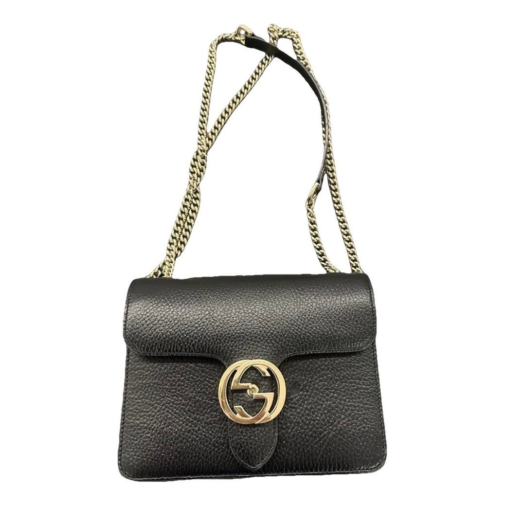 Interlocking leather clutch bag