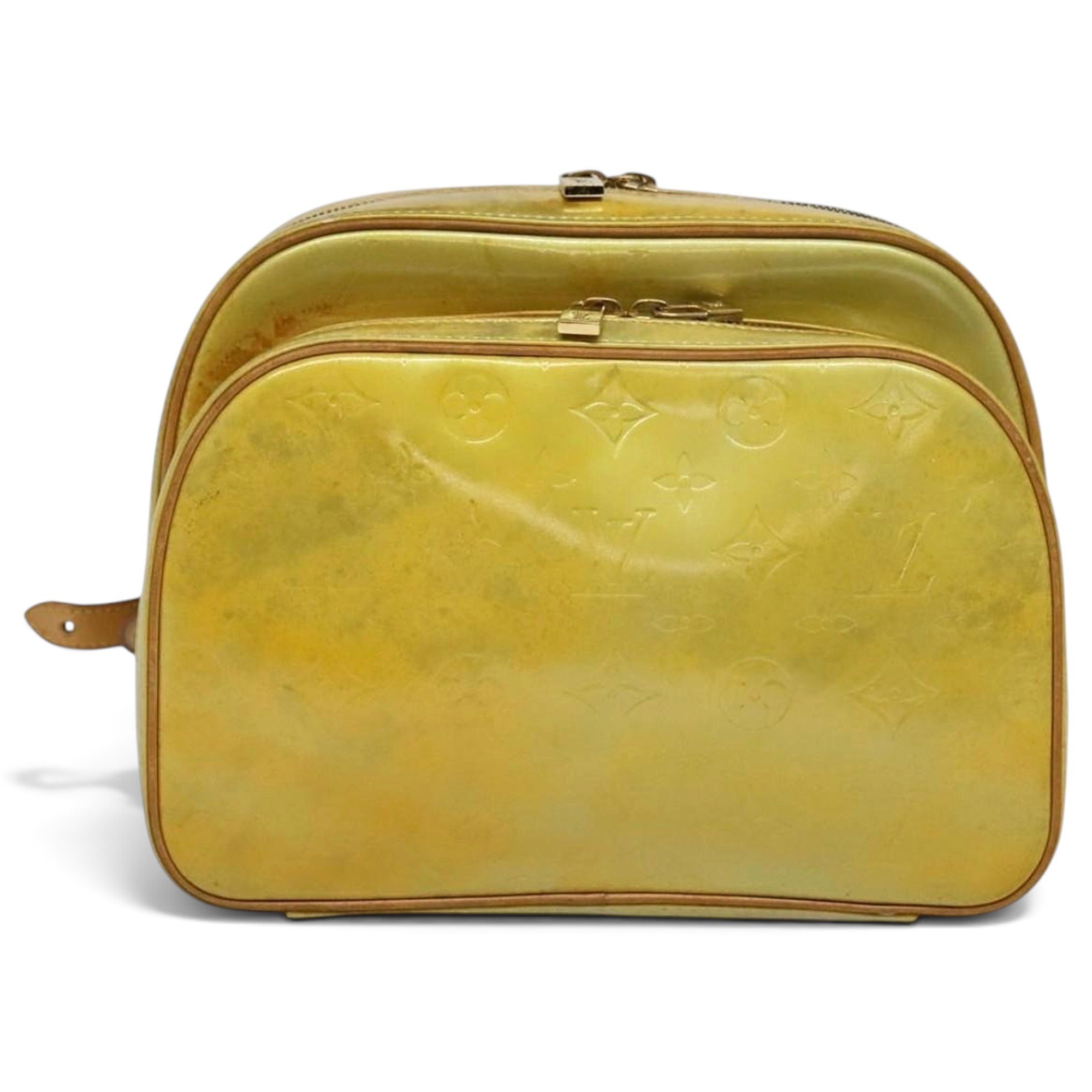 Patent leather backpack