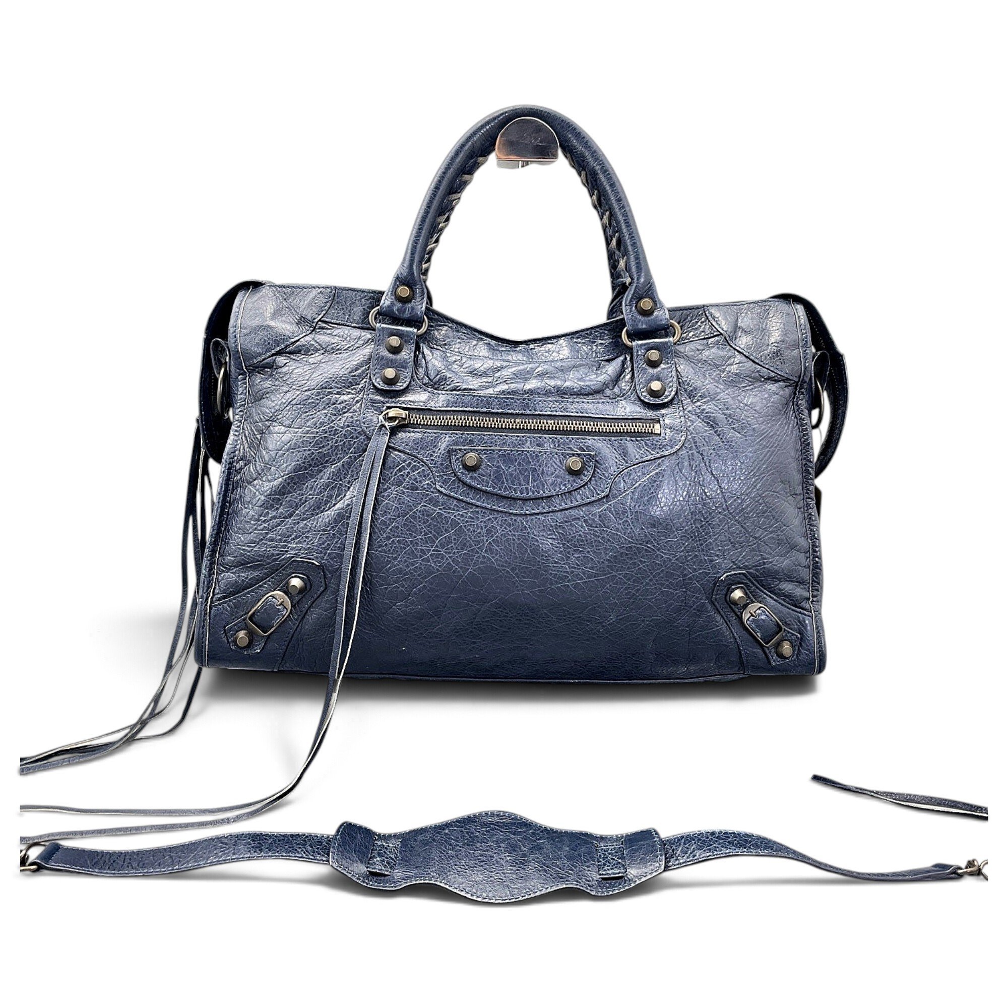 City leather handbag