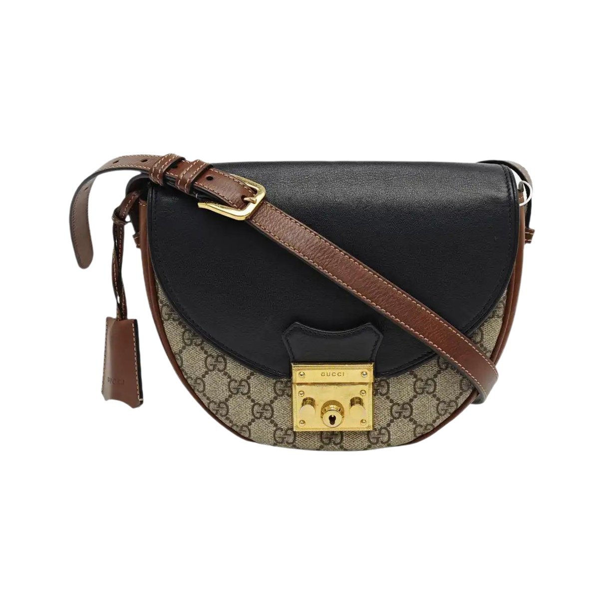 Padlock leather handbag