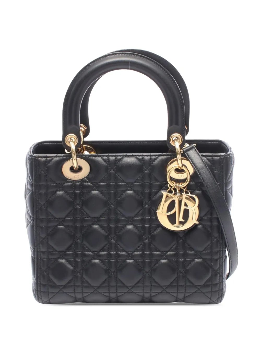 2010-2020 Medium Lambskin Cannage Lady Dior satchel