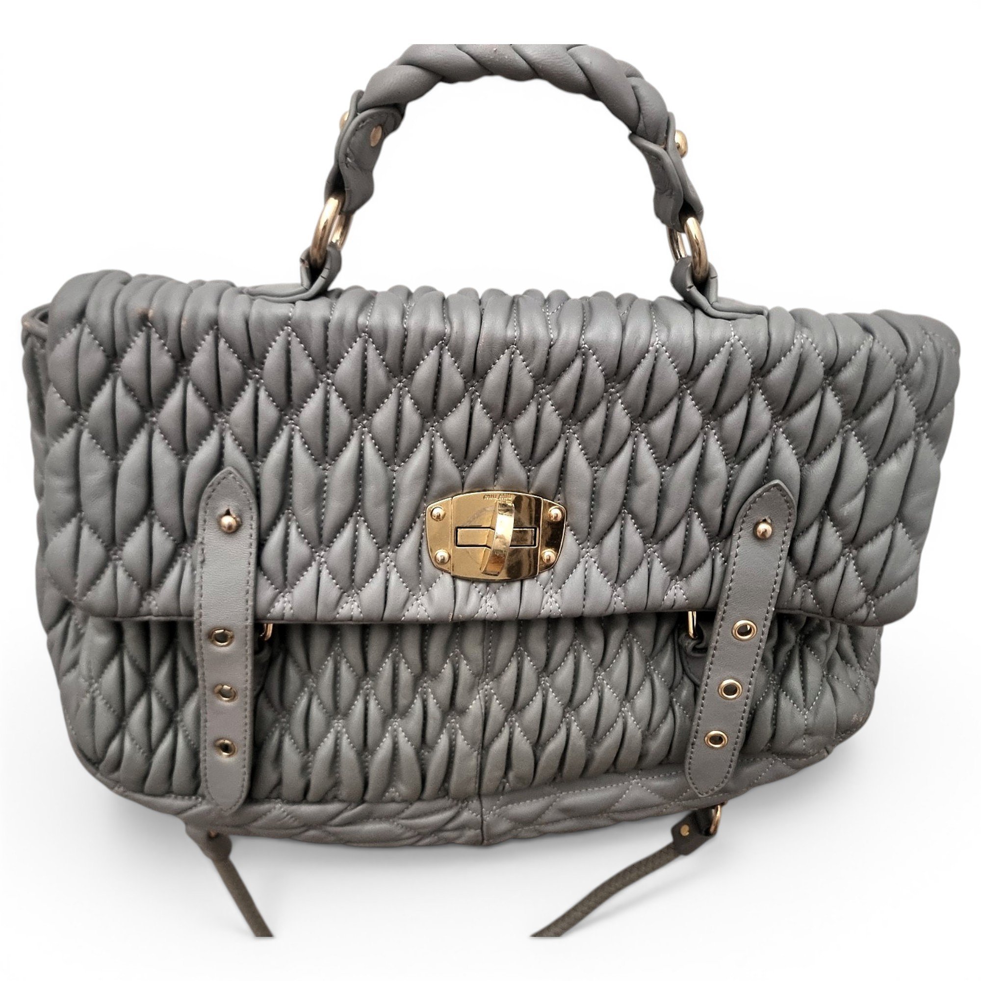 Matelassé leather handbag