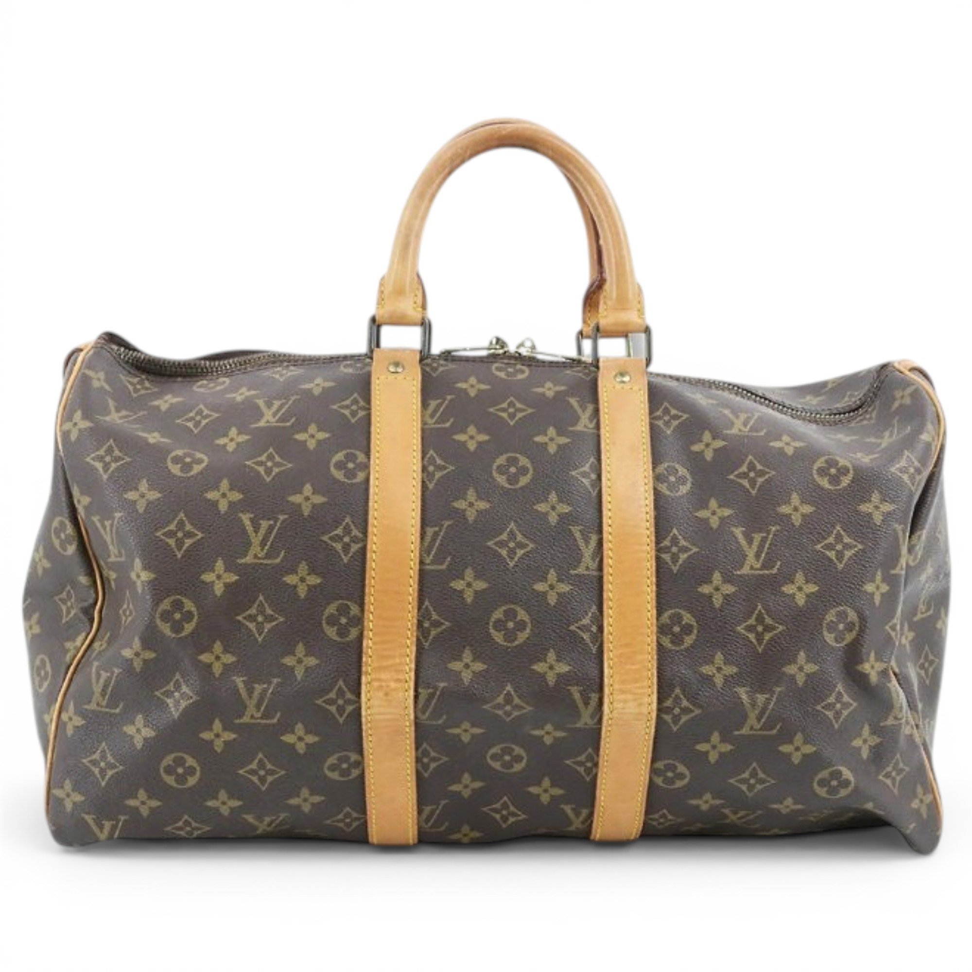 Keepall leather travel bag