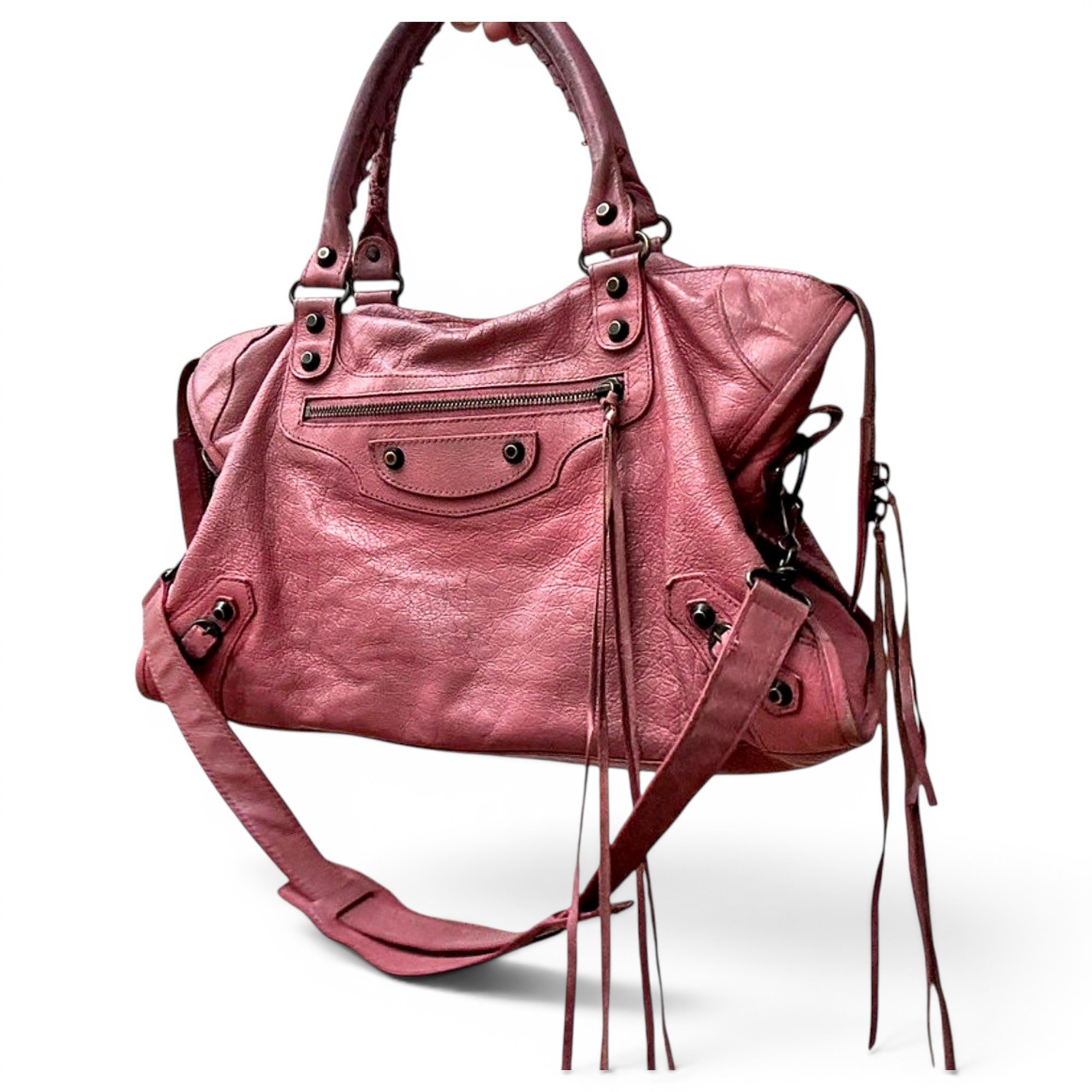 City leather handbag