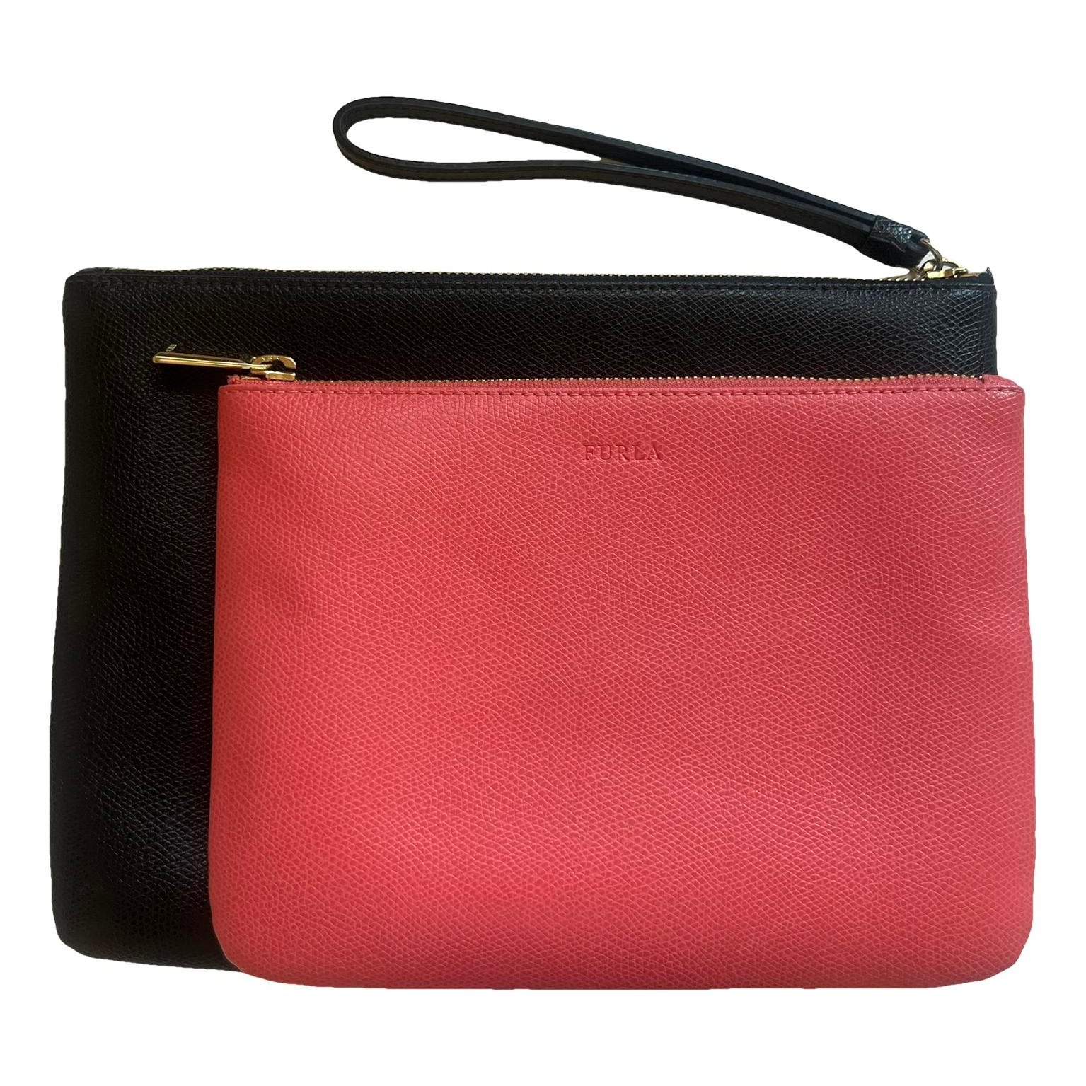 Leather clutch bag