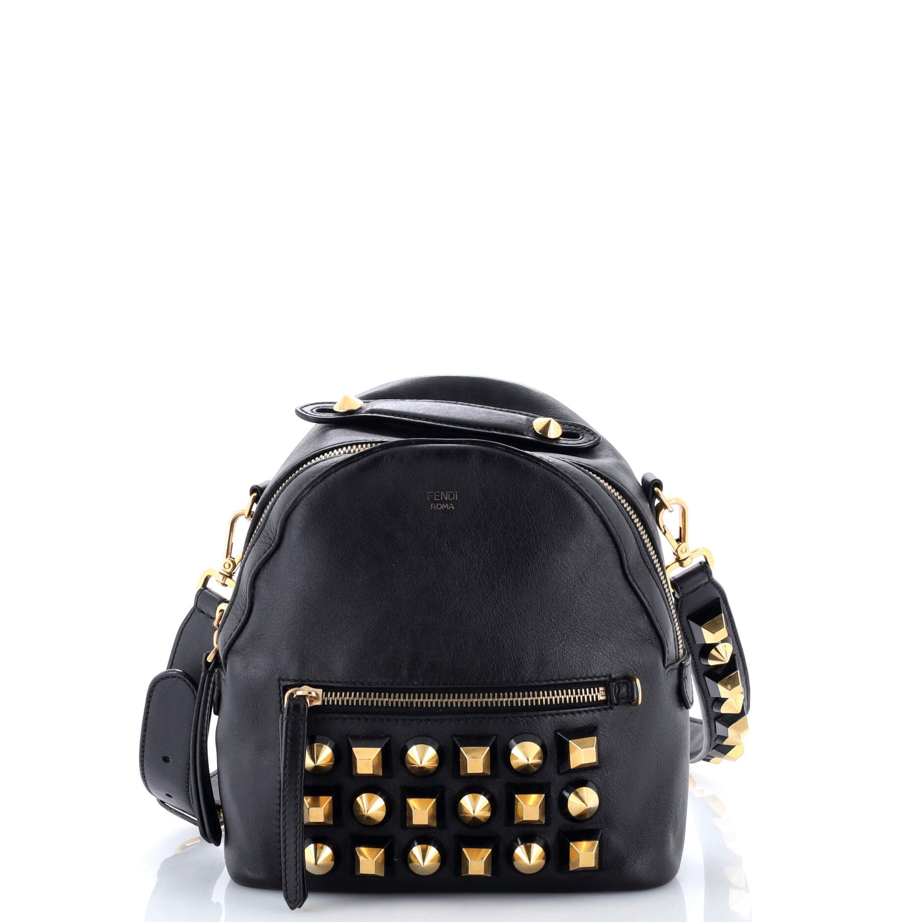 Fendi By The Way Backpack Crossbody Studded Leather Mini
