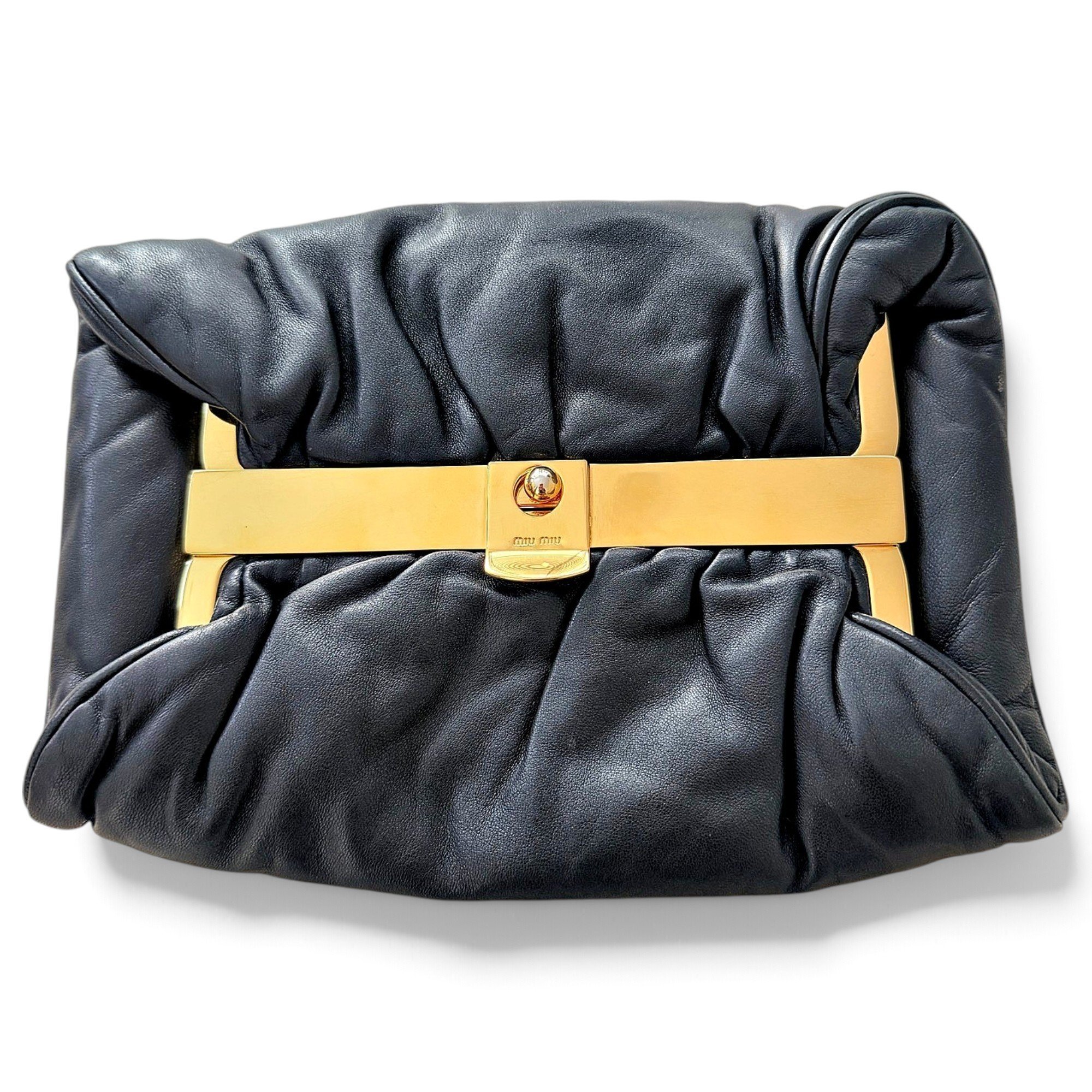 Leather clutch bag