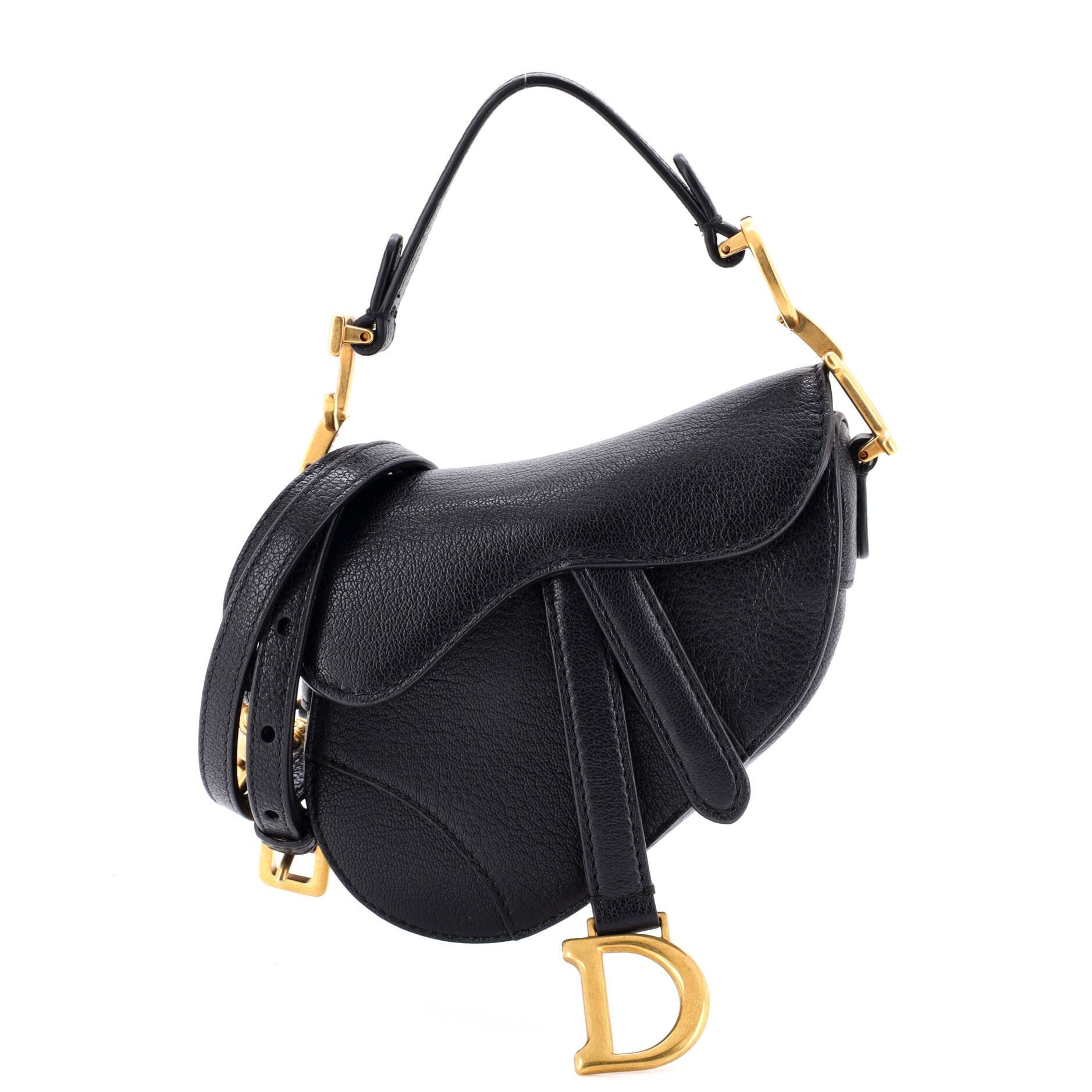 Saddle Handbag with Strap Leather Micro