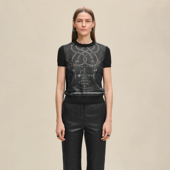 Gris Charbon "Palefroi Remix" Short-sleeve Twillaine Sweater