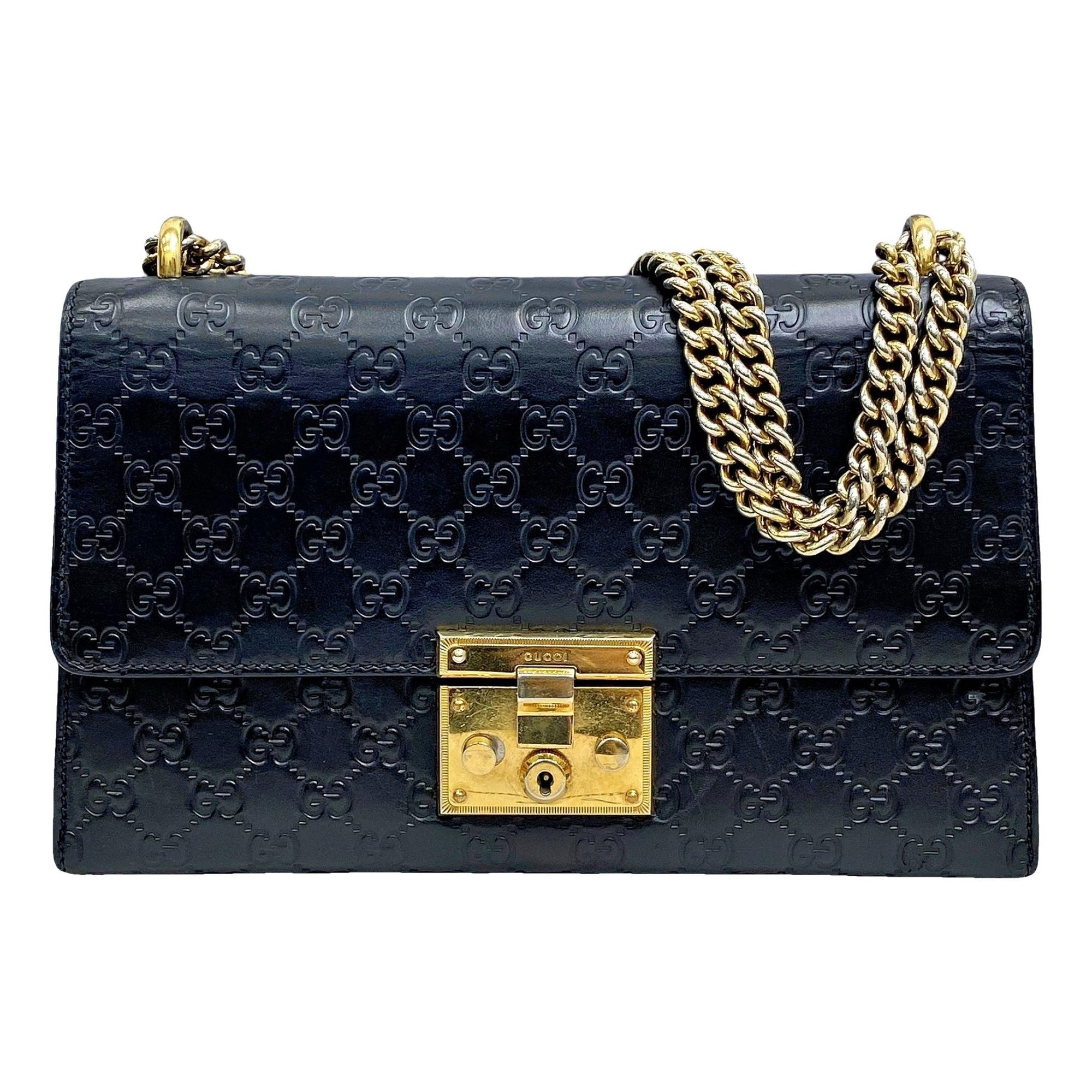 Padlock leather handbag