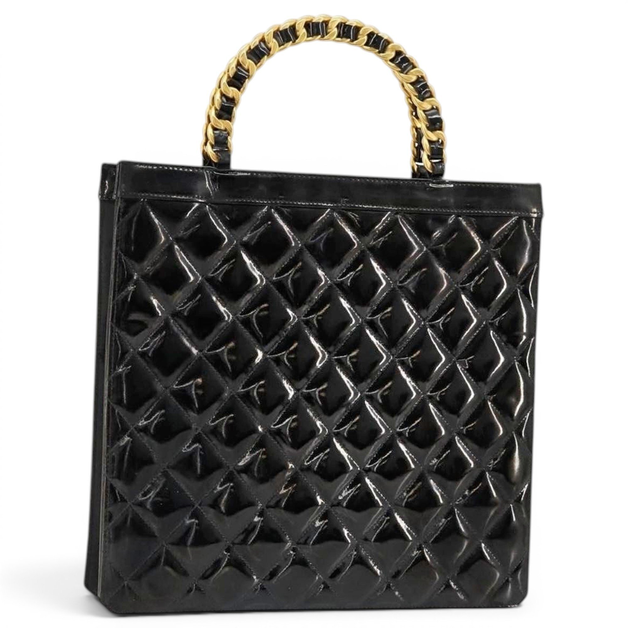 Patent leather tote