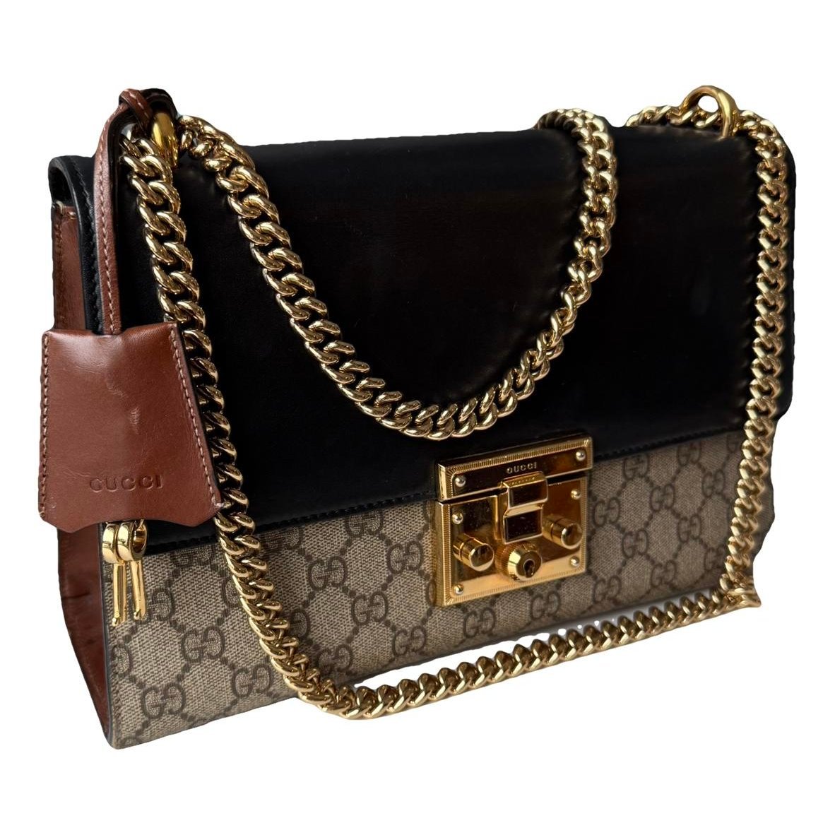 Padlock leather handbag