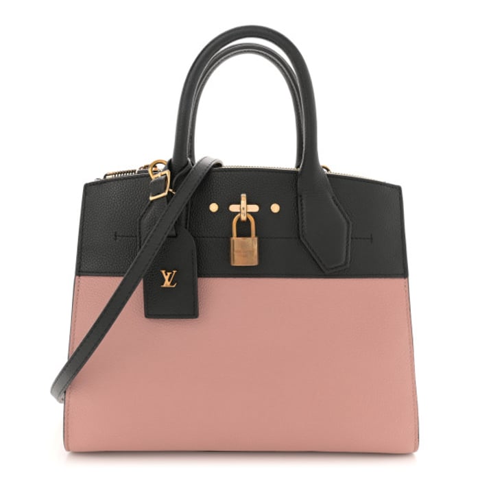 Louis Vuitton Taurillon City Steamer PM Magnolia Pink Black