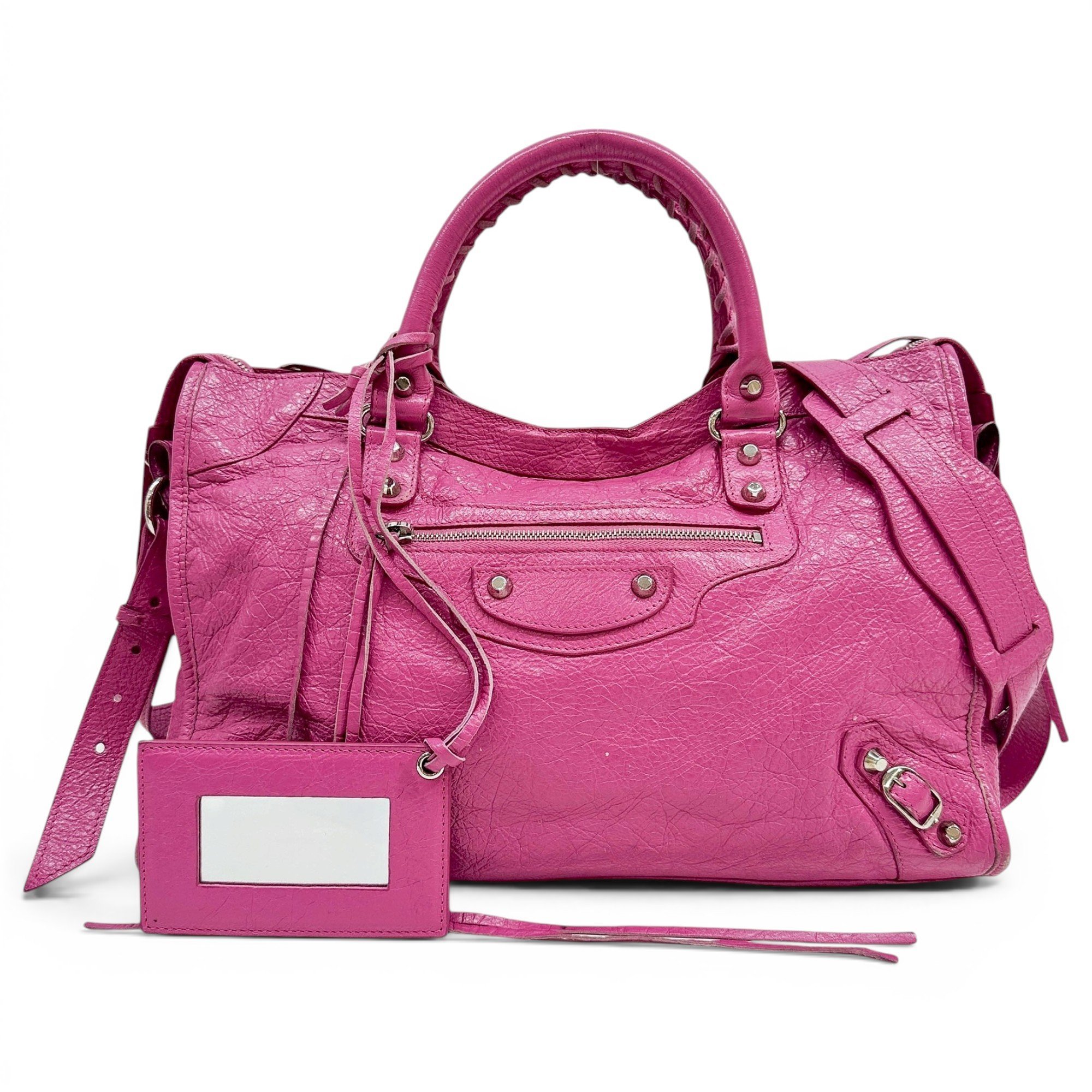 City leather handbag