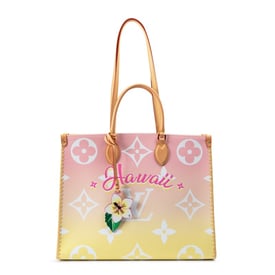 Louis Vuitton Light Pink Giant Monogram and Raffia By the Pool Hawaii Edition OnTheGo GM Gold Hardware, 2021