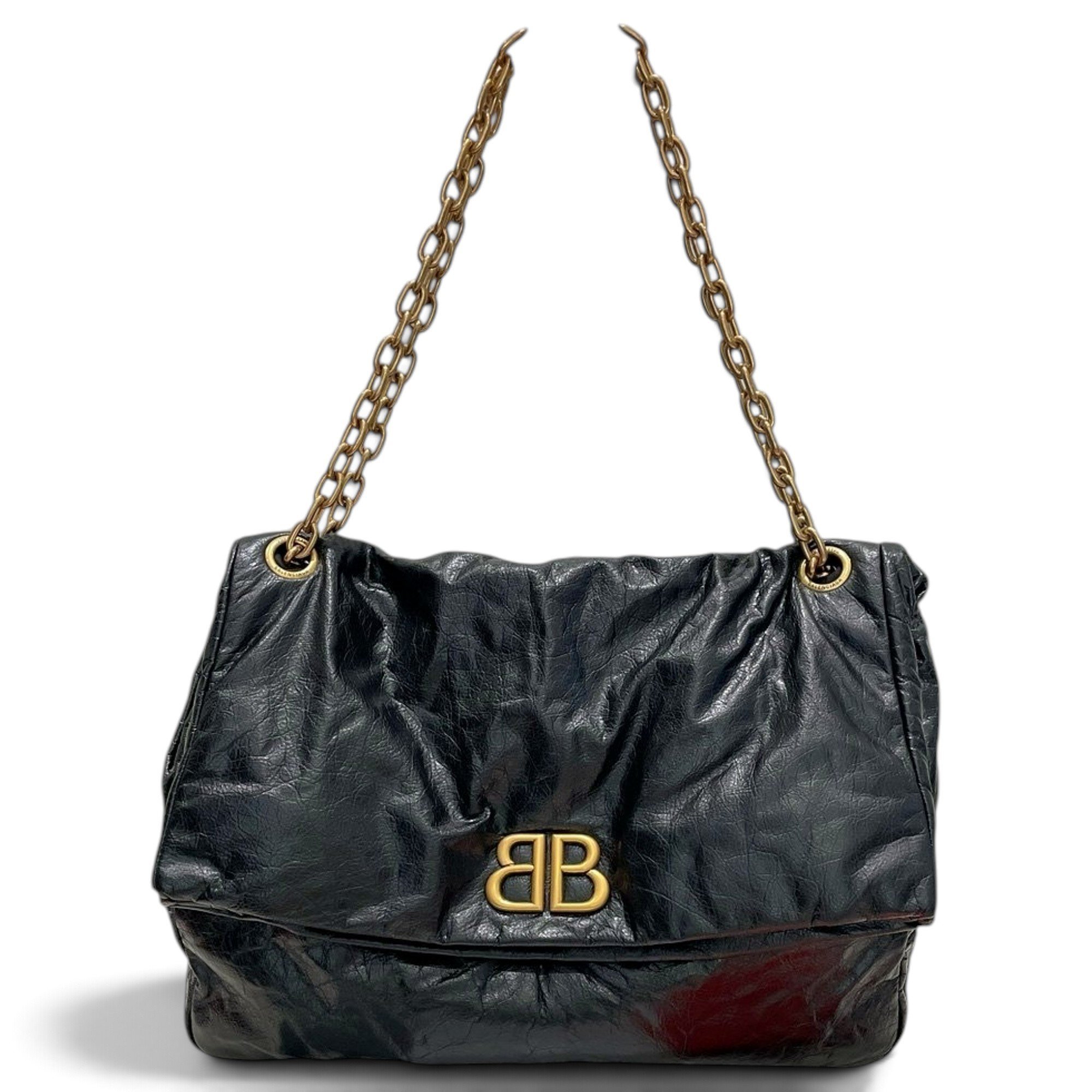 Crush leather handbag