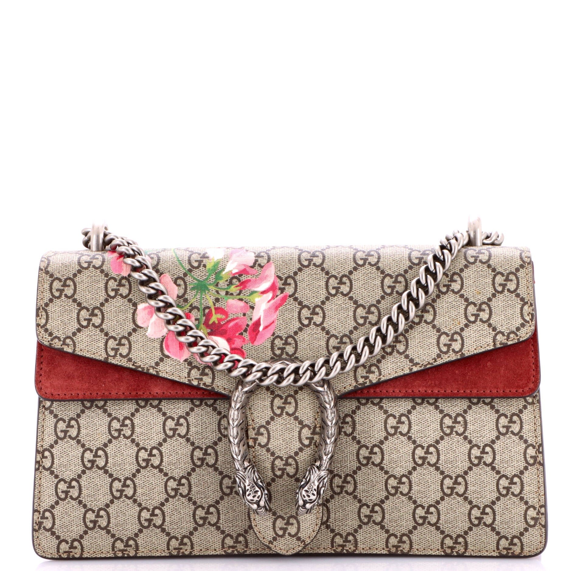 Dionysus Bag Blooms Print GG Coated Canvas Small