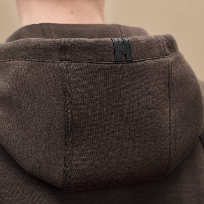 Taupe "H Golf Signature" Zipped Hooded Sweater