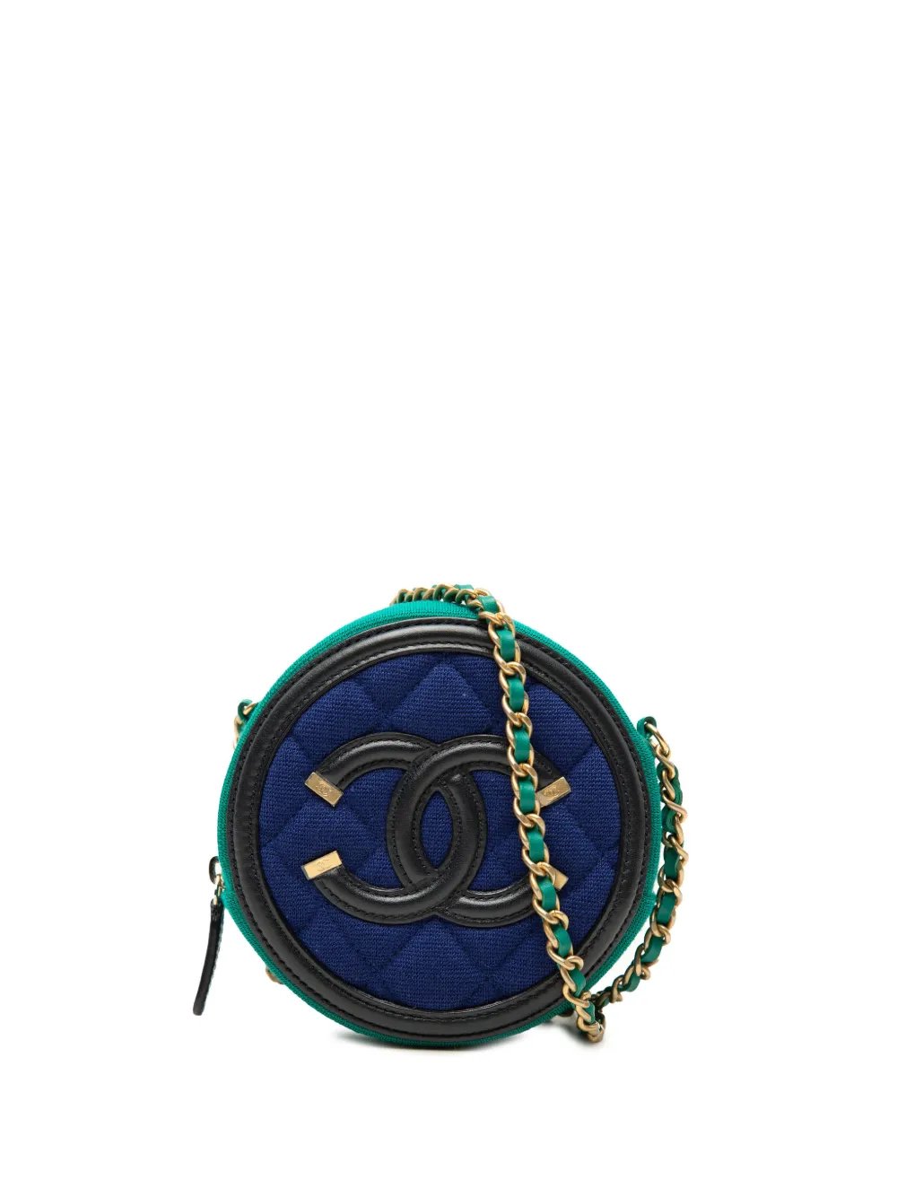 2019 Tricolor Jersey CC Filigree Round crossbody bag