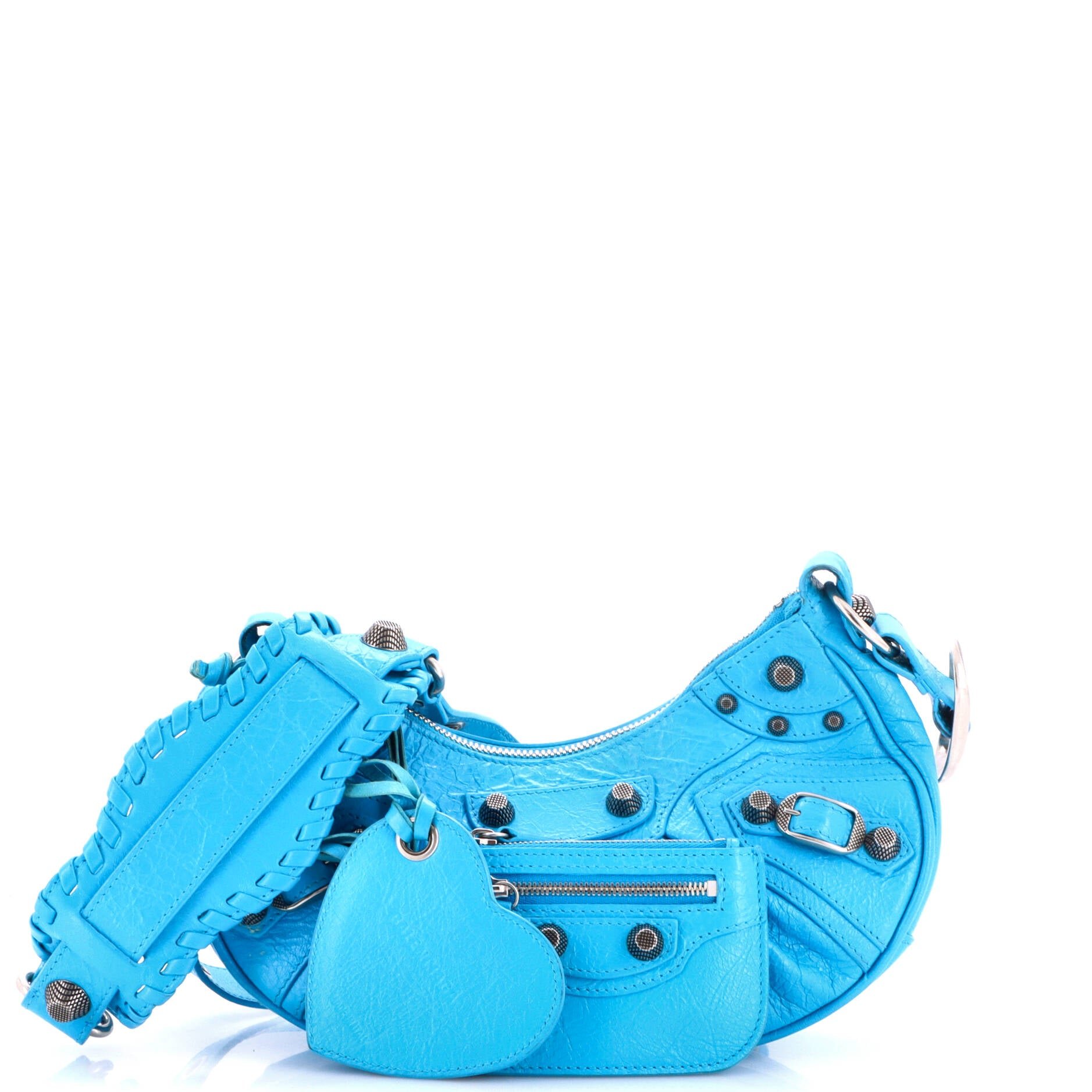 Le Cagole Giant Studs Shoulder Bag Leather XS