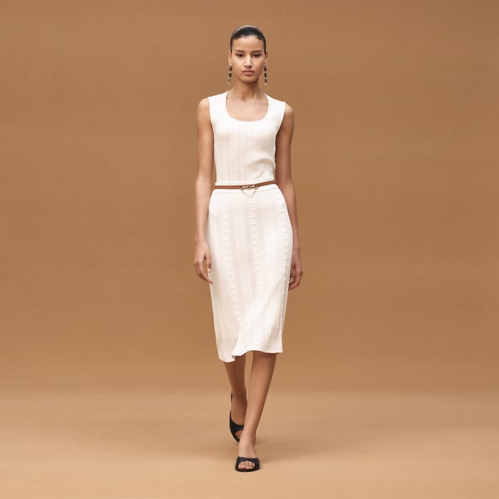 Blanc Céramique Straight Skirt