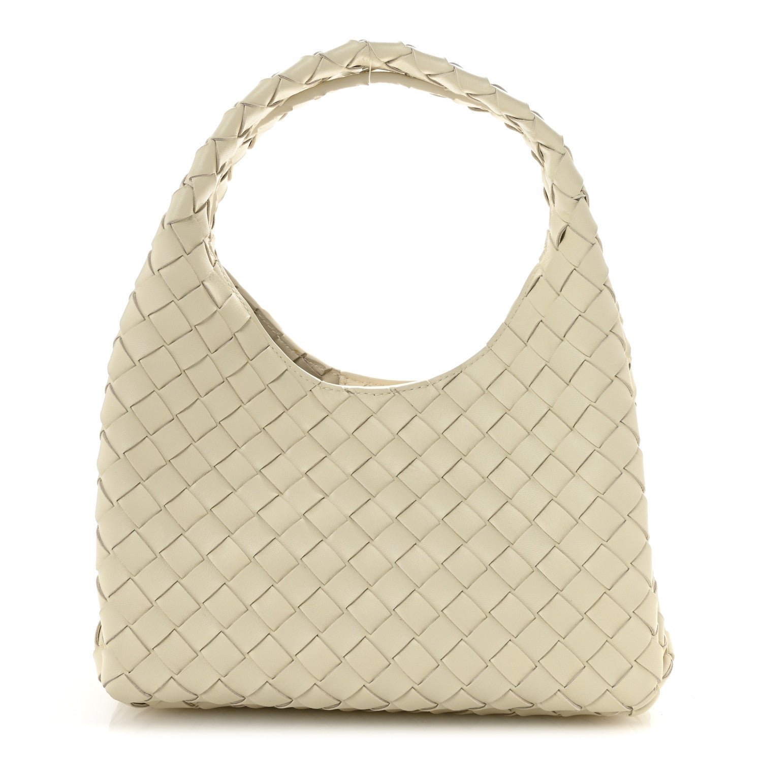 Bottega Veneta Nappa Intrecciato Small Campana Shoulder Bag Sea Salt