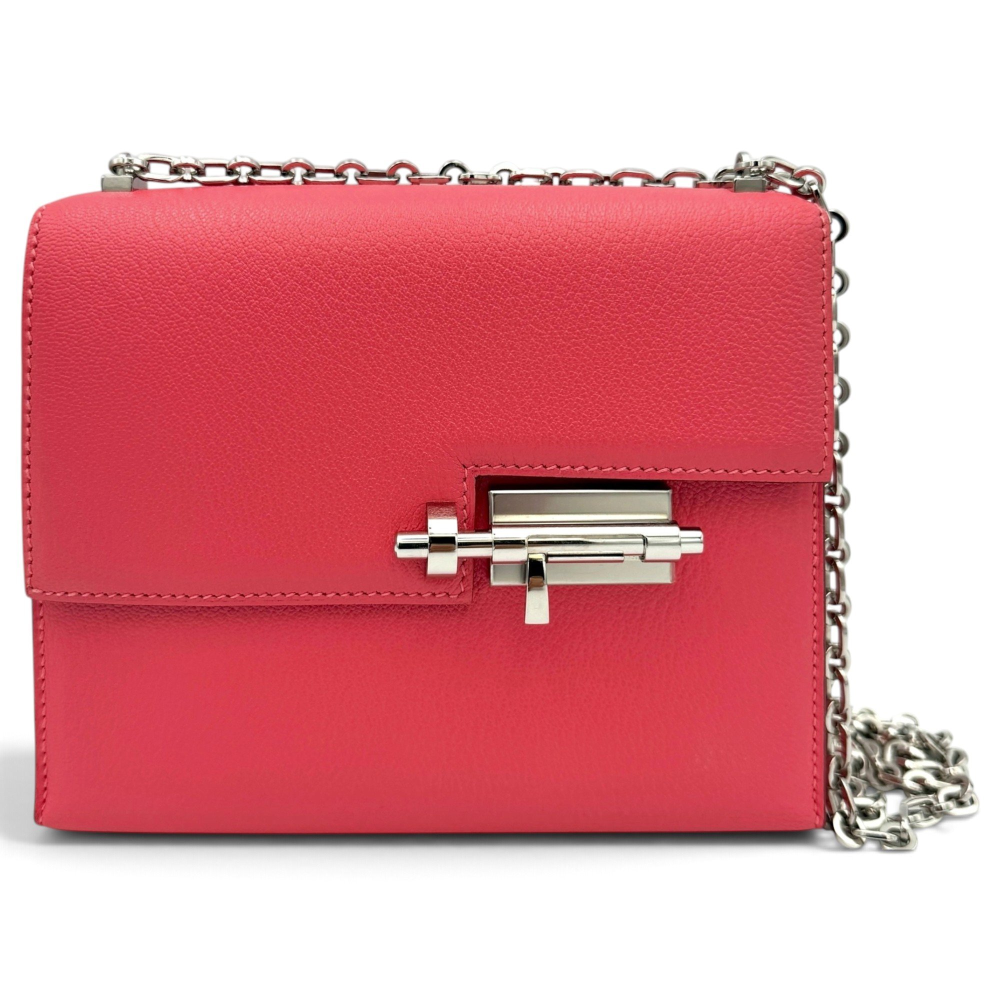 Verrou leather clutch bag