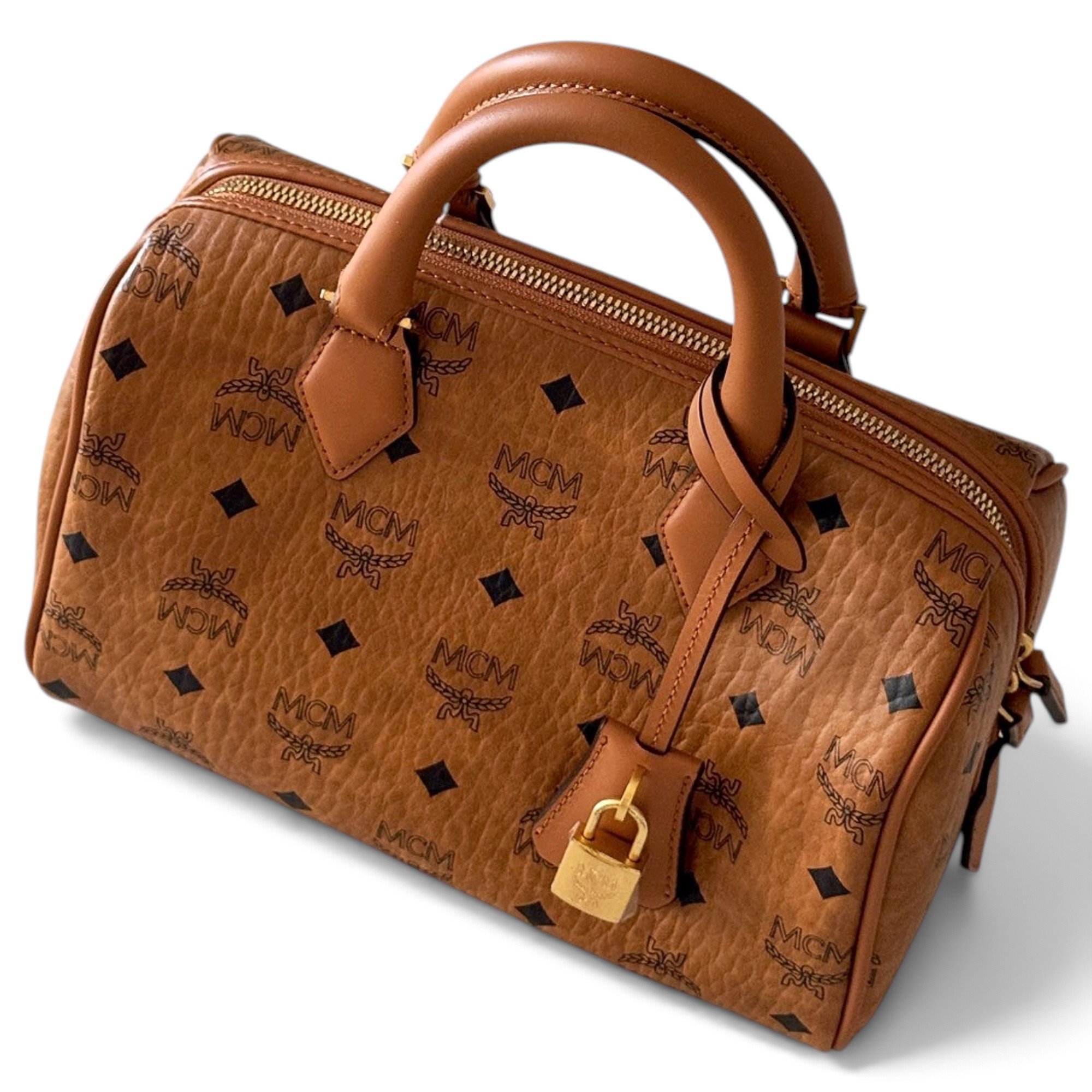 Boston leather bowling bag