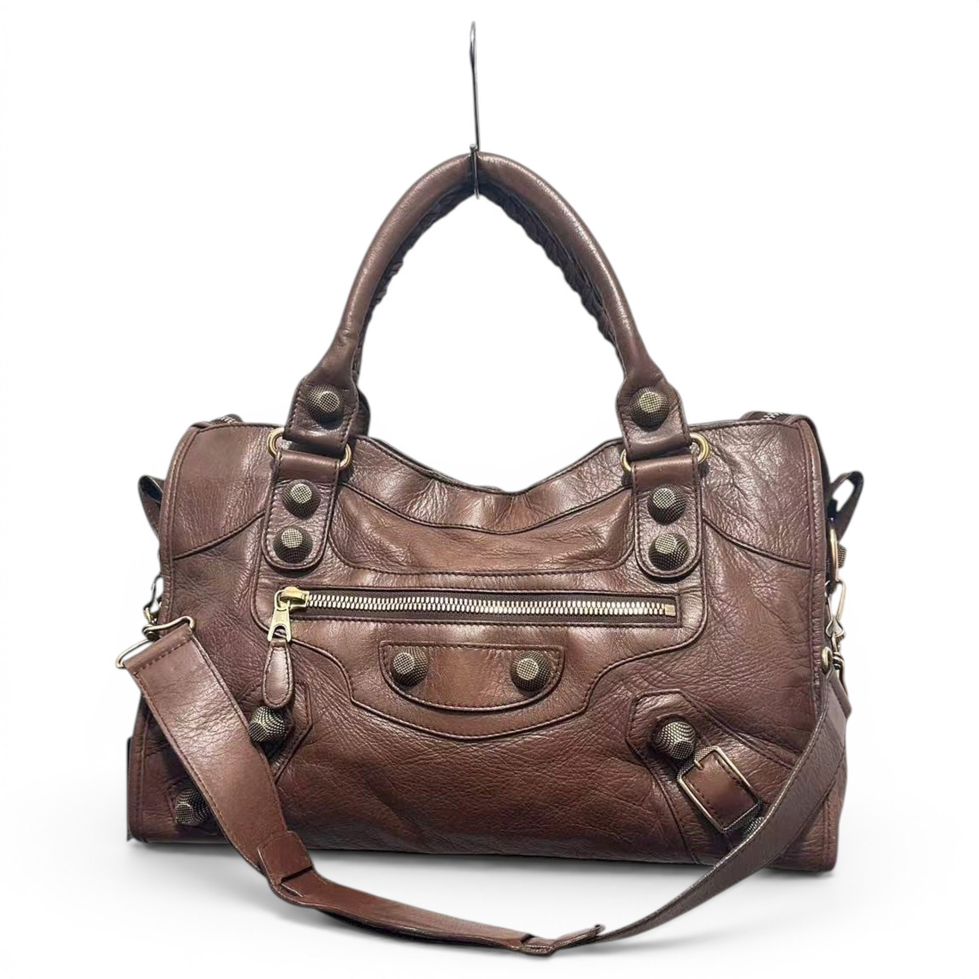 City leather handbag