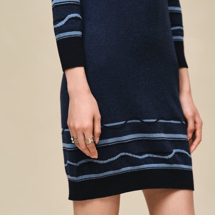 Bleu Lagune "Ex-libris" 3/4-sleeve Dress